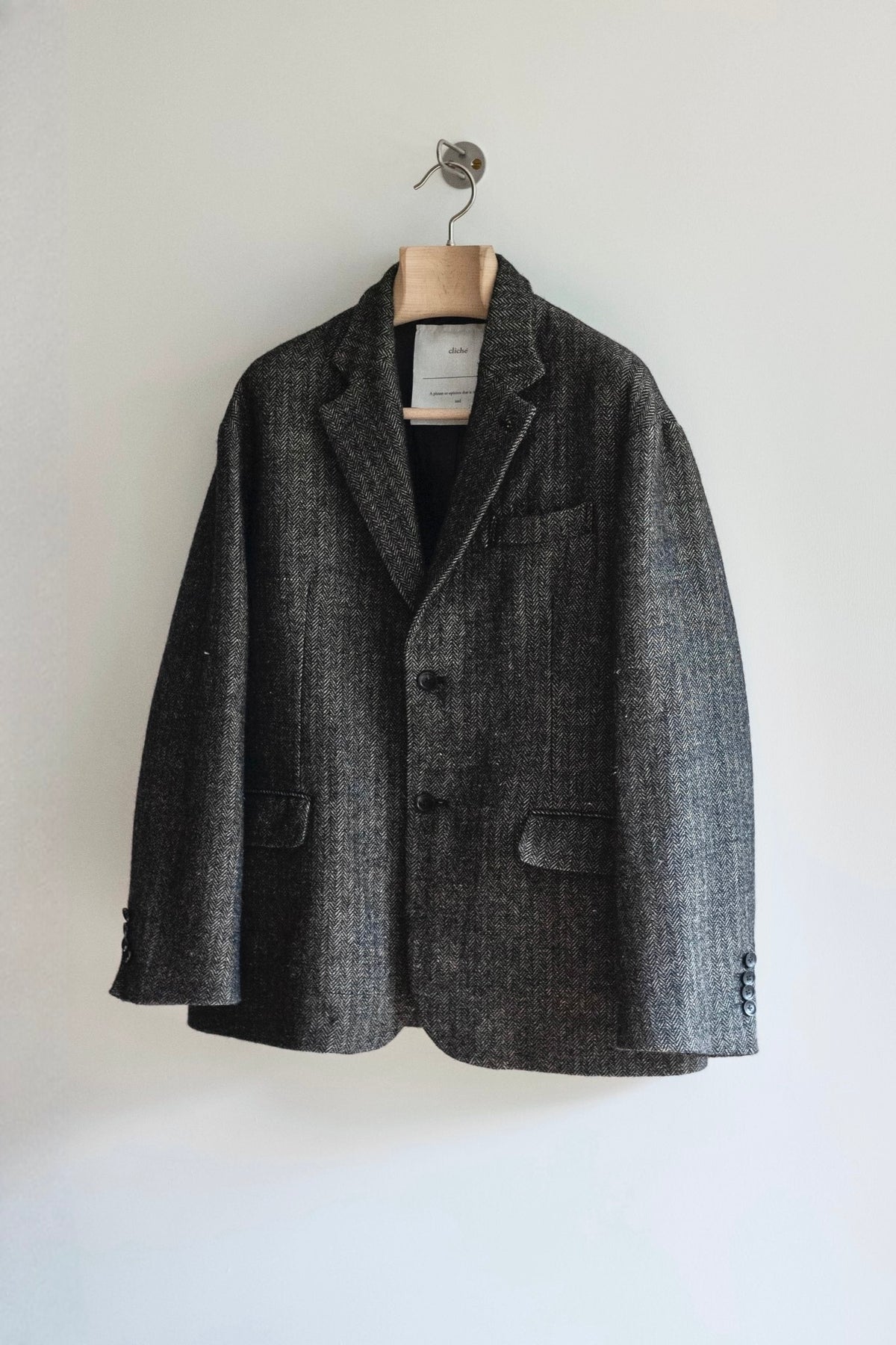【新品未使用】cliché WOOLLINEN UTILITY JACKET M WOOL LINEN UTILITY JACKET 〔BLACK〕 | cliché