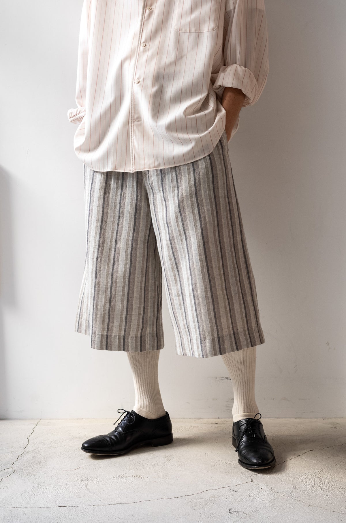 CROPPED TUCKED BAGGY PANTS | cliché