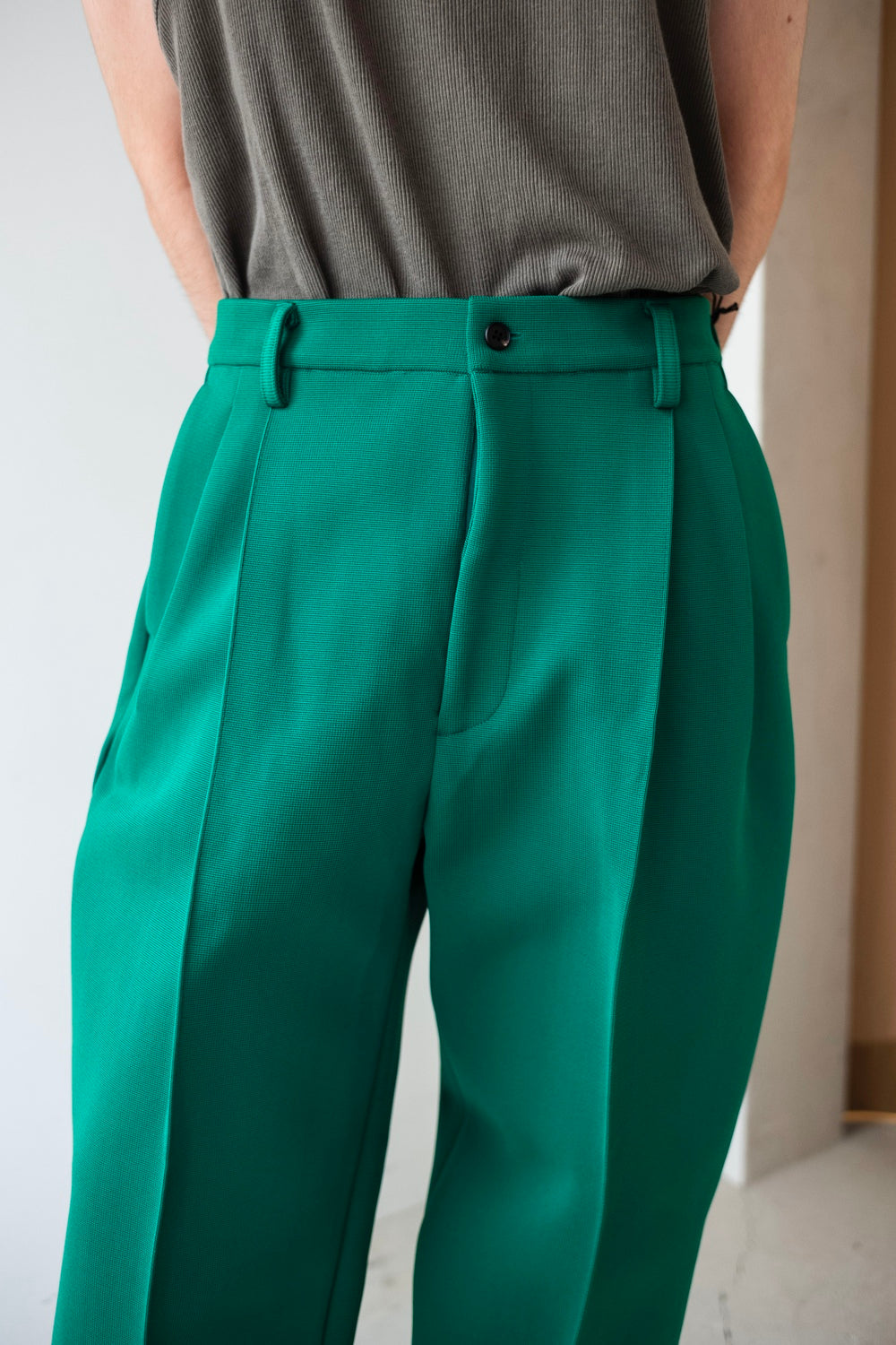 パンツ high count knit pin tuck wide trousers HIGH COUNT KNIT PIN TUCK WIDE TROUSERS | cliché