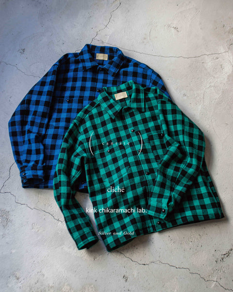 cantate 44 バッファローチェックジャケット cantate Buffalo Check Overshirt - メルカリ