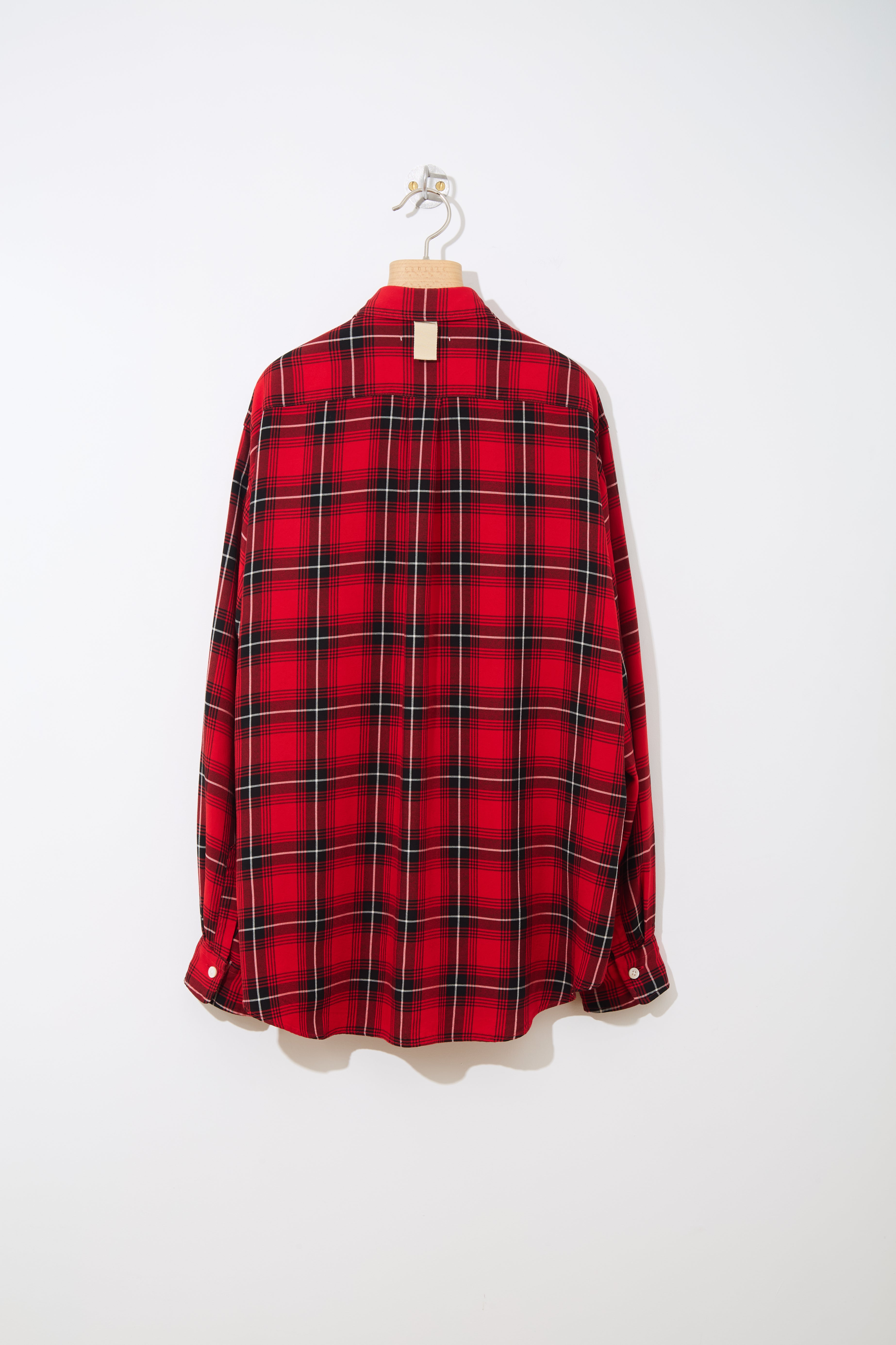 Lazy Luxe Rayon Shirt – Rayon Plaid 〔RED×BLACK〕