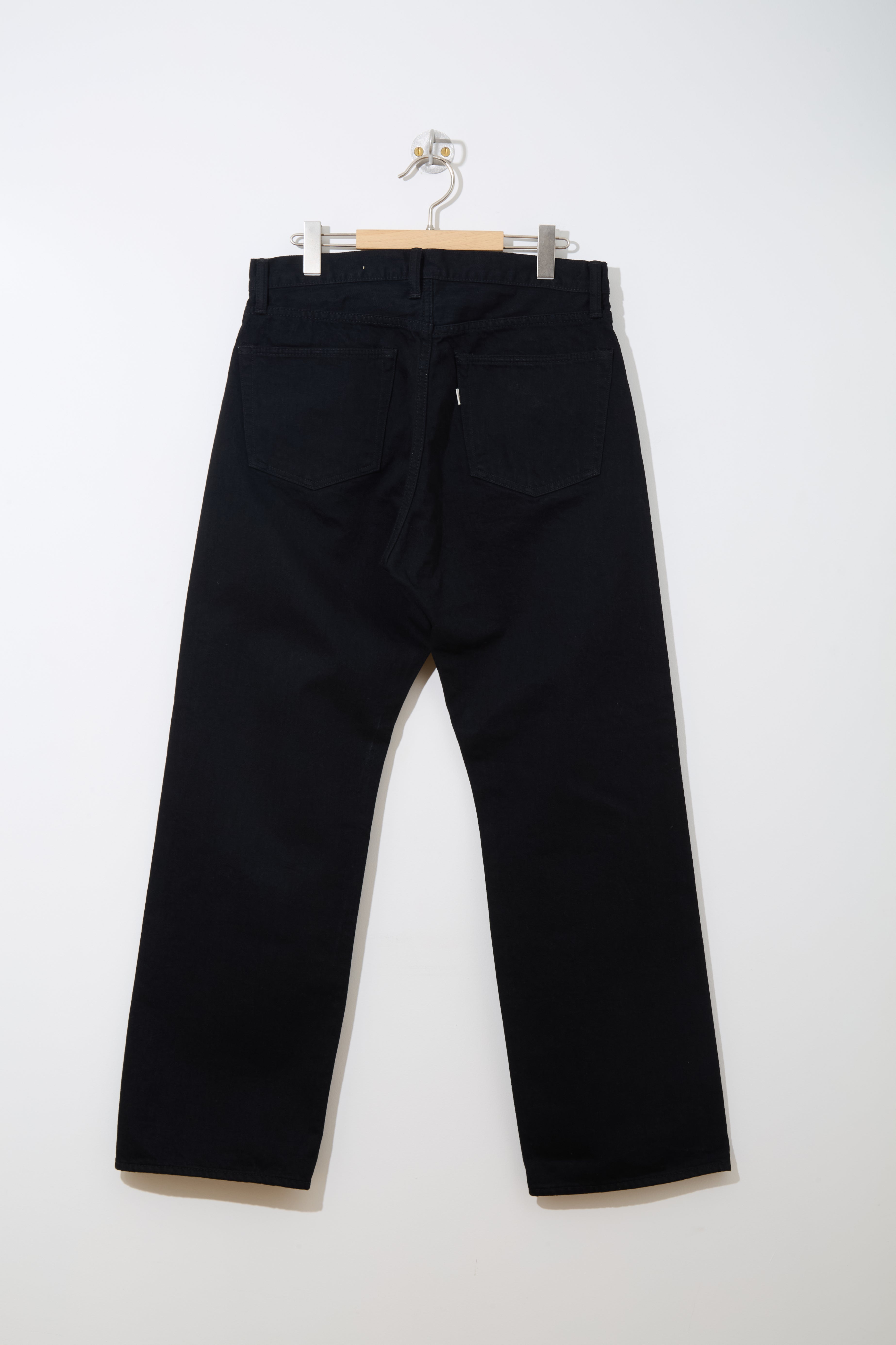 Denim Straight Trousers 〔BLACK〕