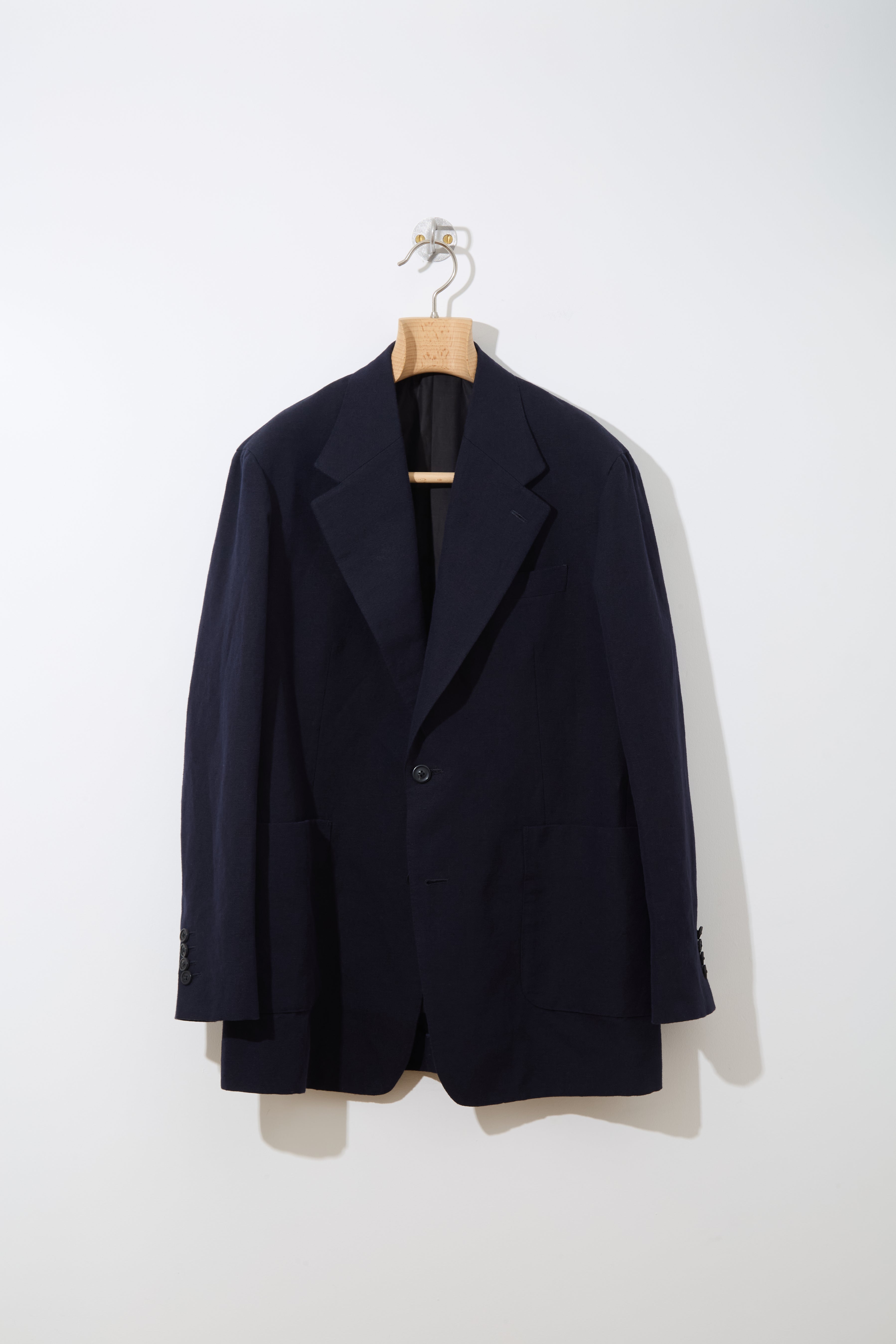 Soft Linen Unstructured Tailored Jacket  〔NAVY〕