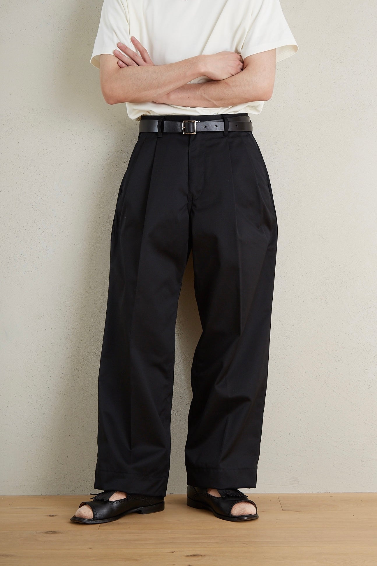 EX WIDE TROUSERS 〔BLACK〕