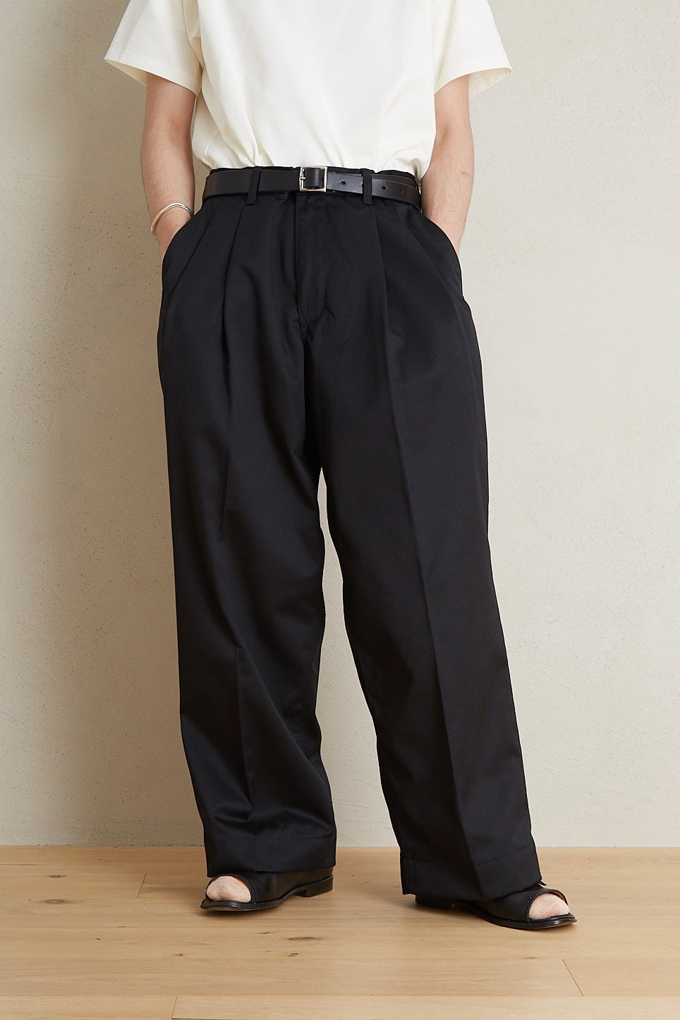 EX WIDE TROUSERS 〔BLACK〕