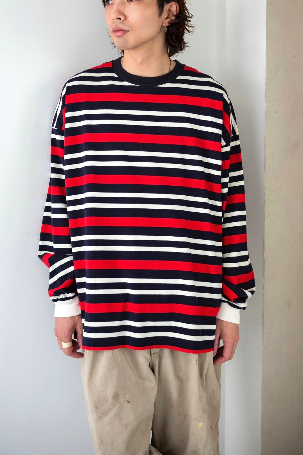 トップス ROTOL / WIDE TWIST LS T BORDER MIDNIGHT ROTOL / WIDE TWIST SHORT SLEEVE TEE BORDER – Midnight