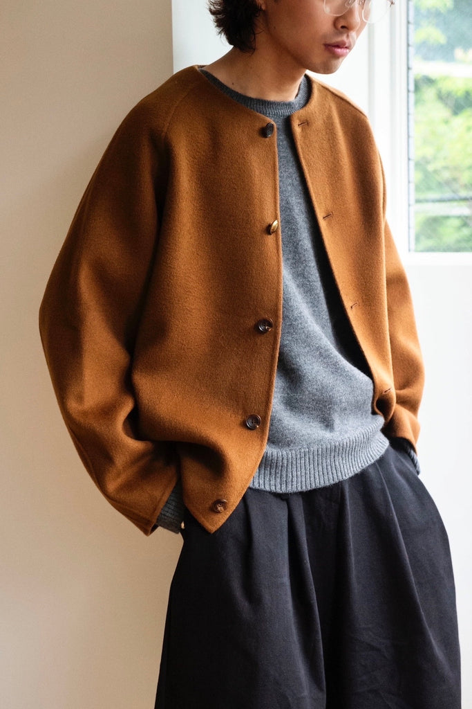 HANDMADE round collar blouson jacket