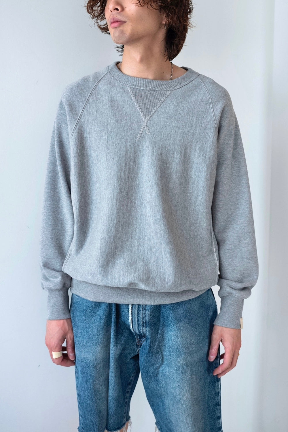 cantate FLUFFY CREW NECK PULLOVER 46 グレー cantate Fluffy Pants