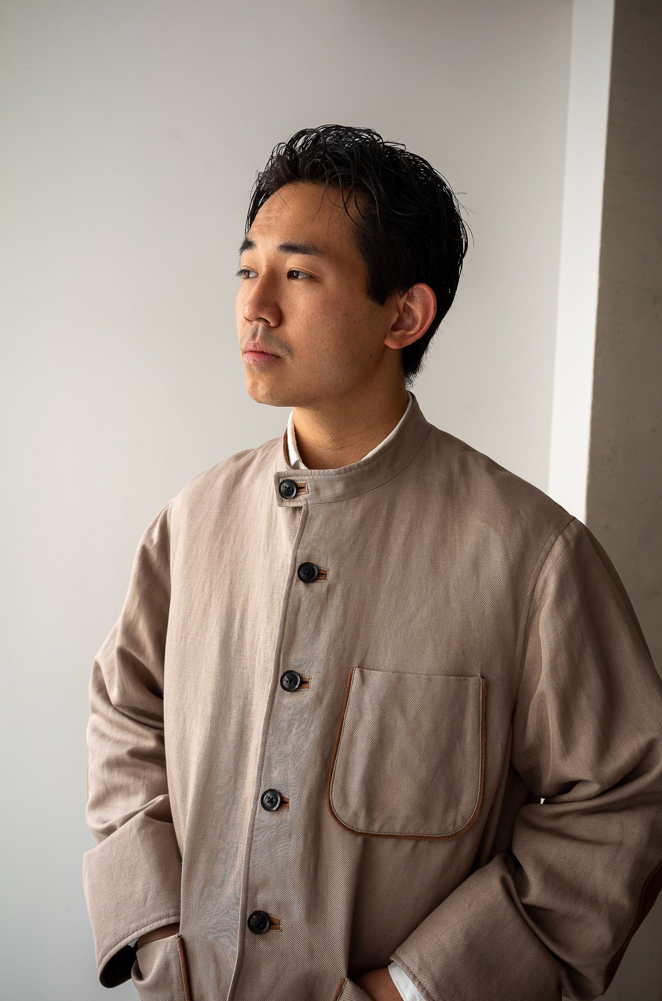 Silk Linen Forestiere Jacket〔MARON〕