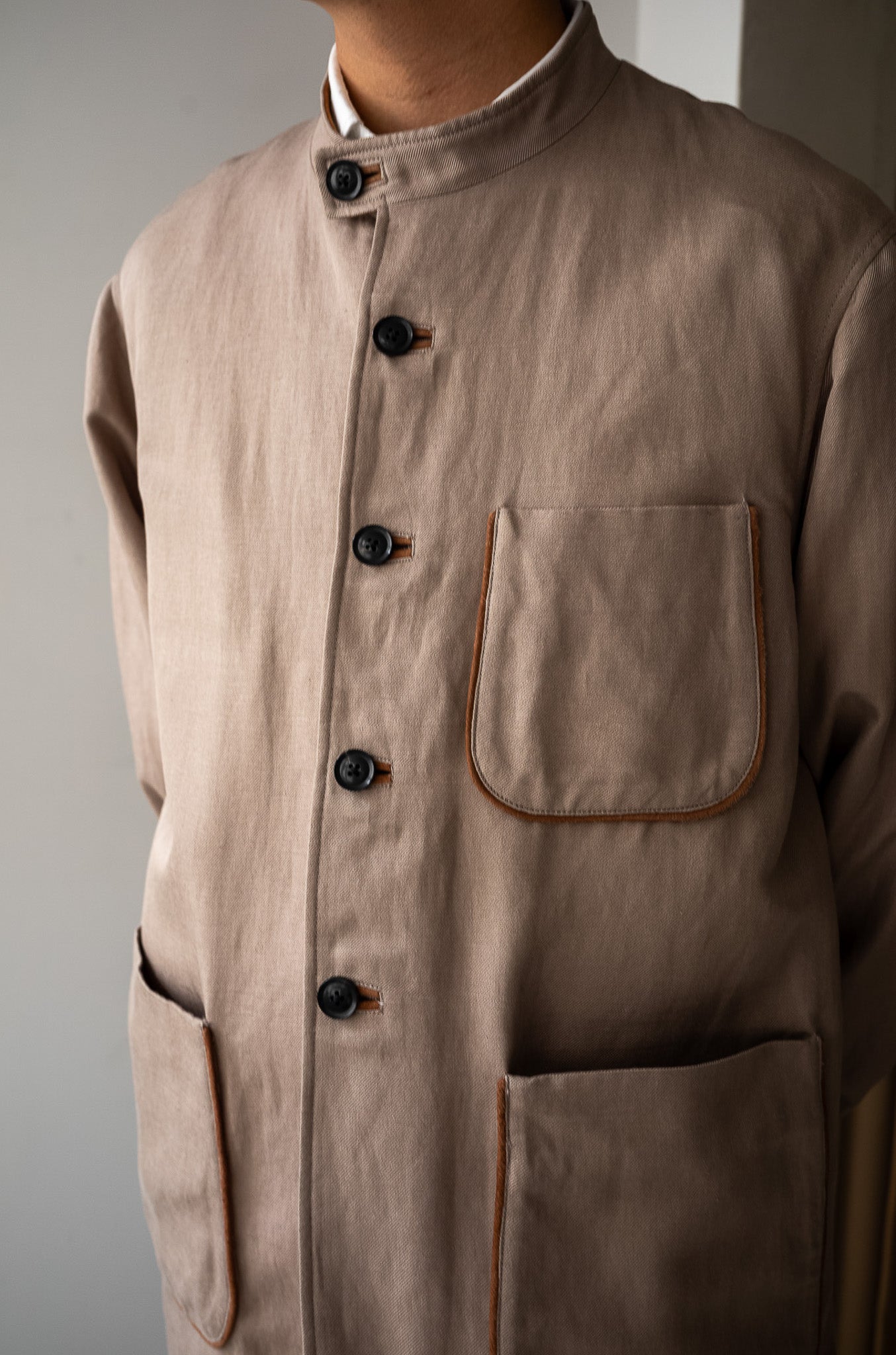 Silk Linen Forestiere Jacket〔MARON〕
