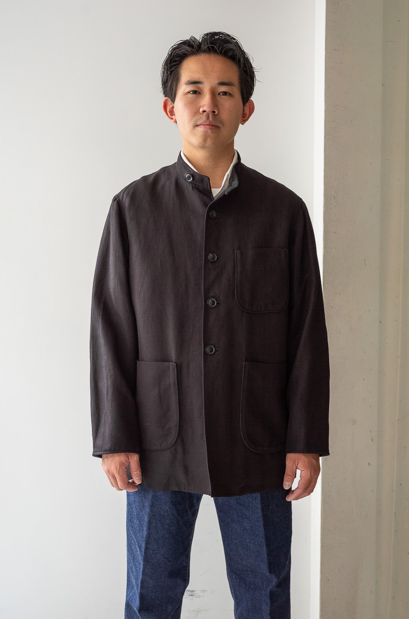 Silk Linen Forestiere Jacket 〔NOIR〕