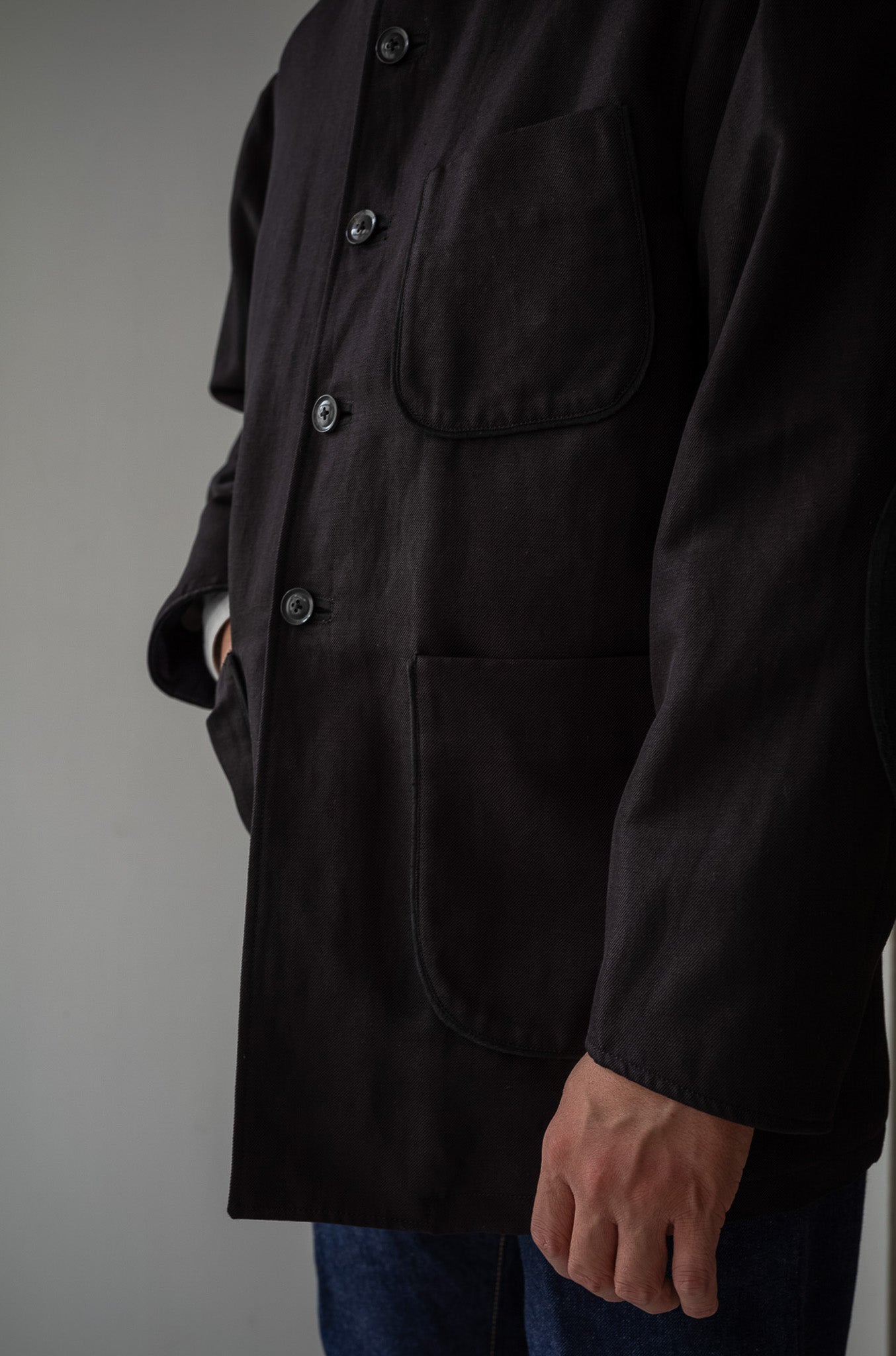 Silk Linen Forestiere Jacket 〔NOIR〕