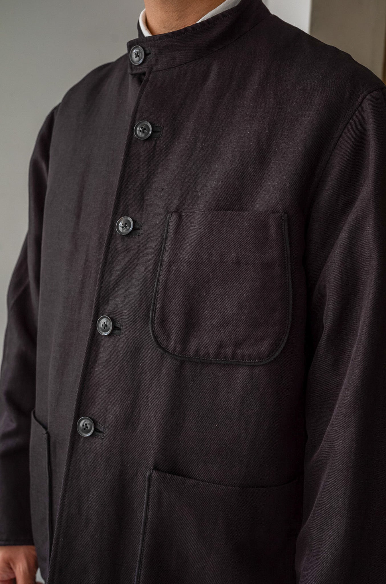 Silk Linen Forestiere Jacket 〔NOIR〕