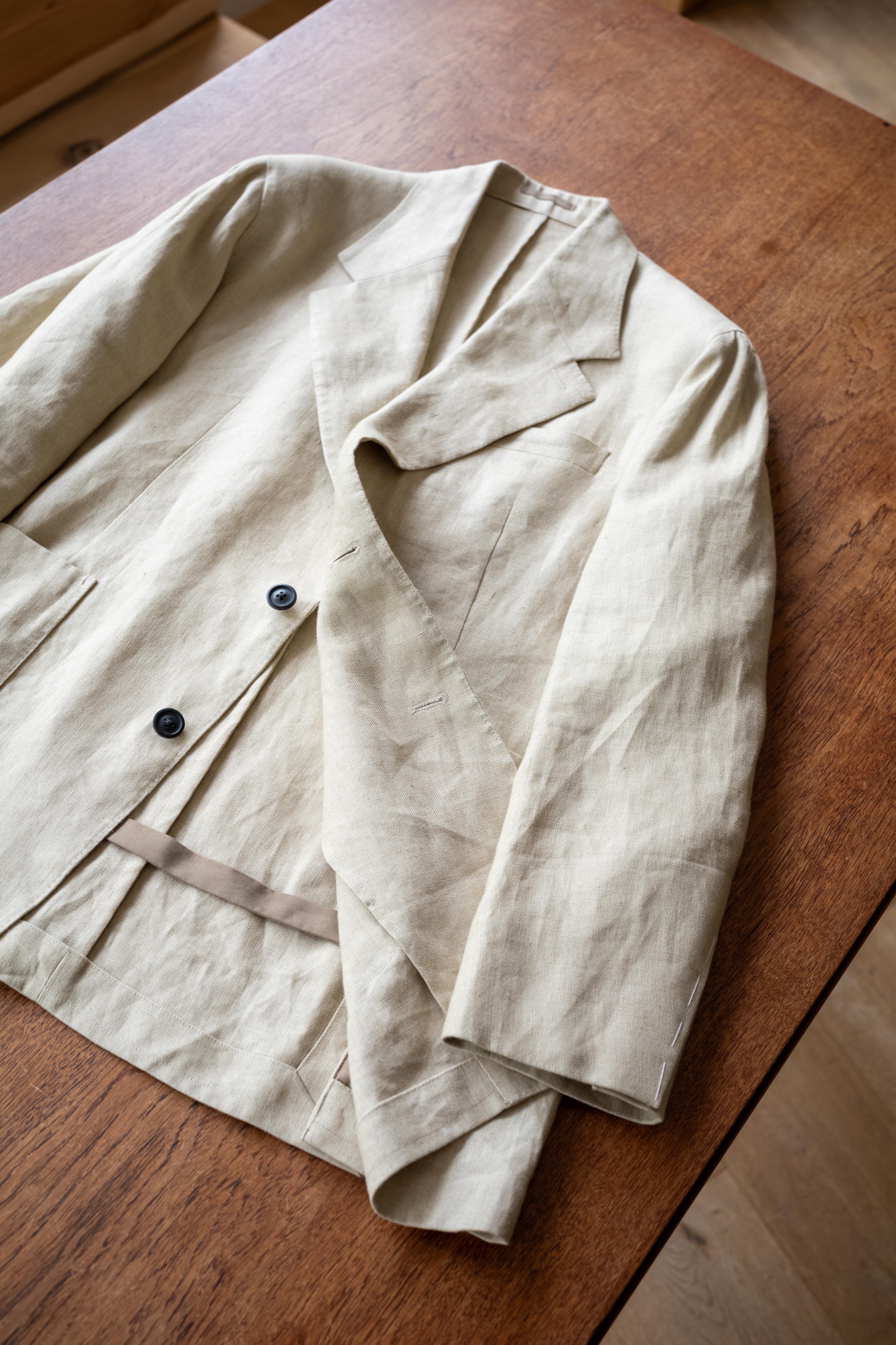 Linen Unstructured Tailored Jacket 〔BEIGE〕