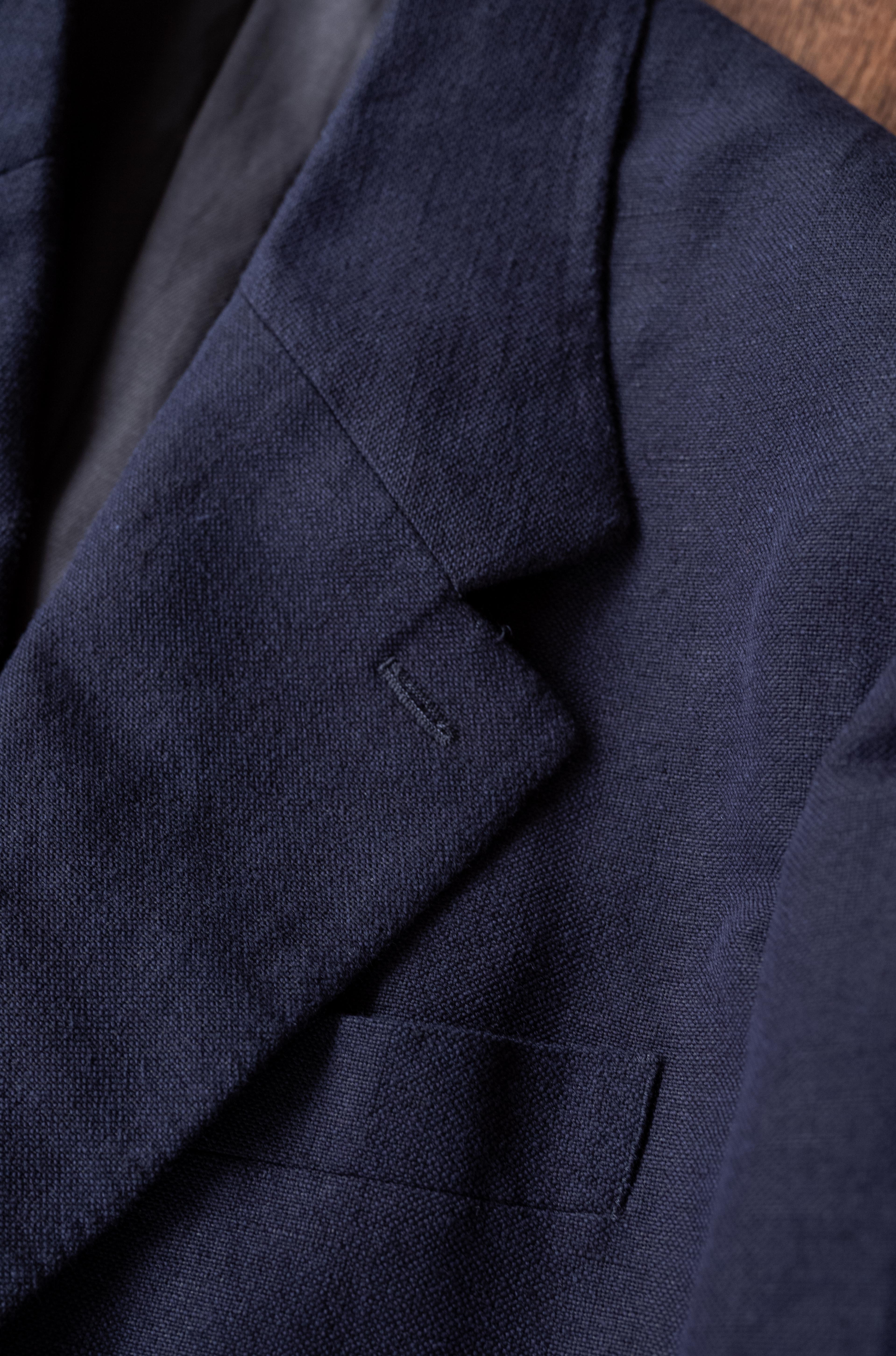 Soft Linen Unstructured Tailored Jacket  〔NAVY〕