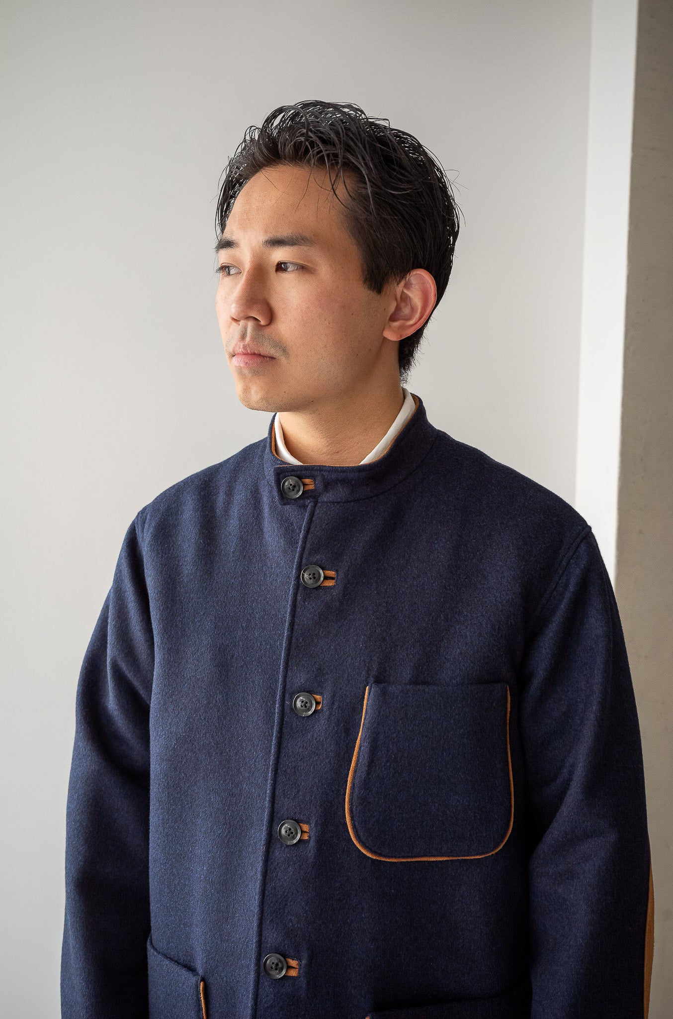 Wool Flannel Forestiere Jacket 〔NAVY〕