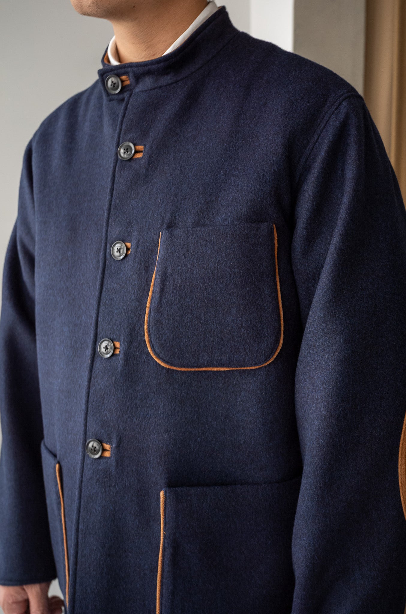 Wool Flannel Forestiere Jacket 〔NAVY〕