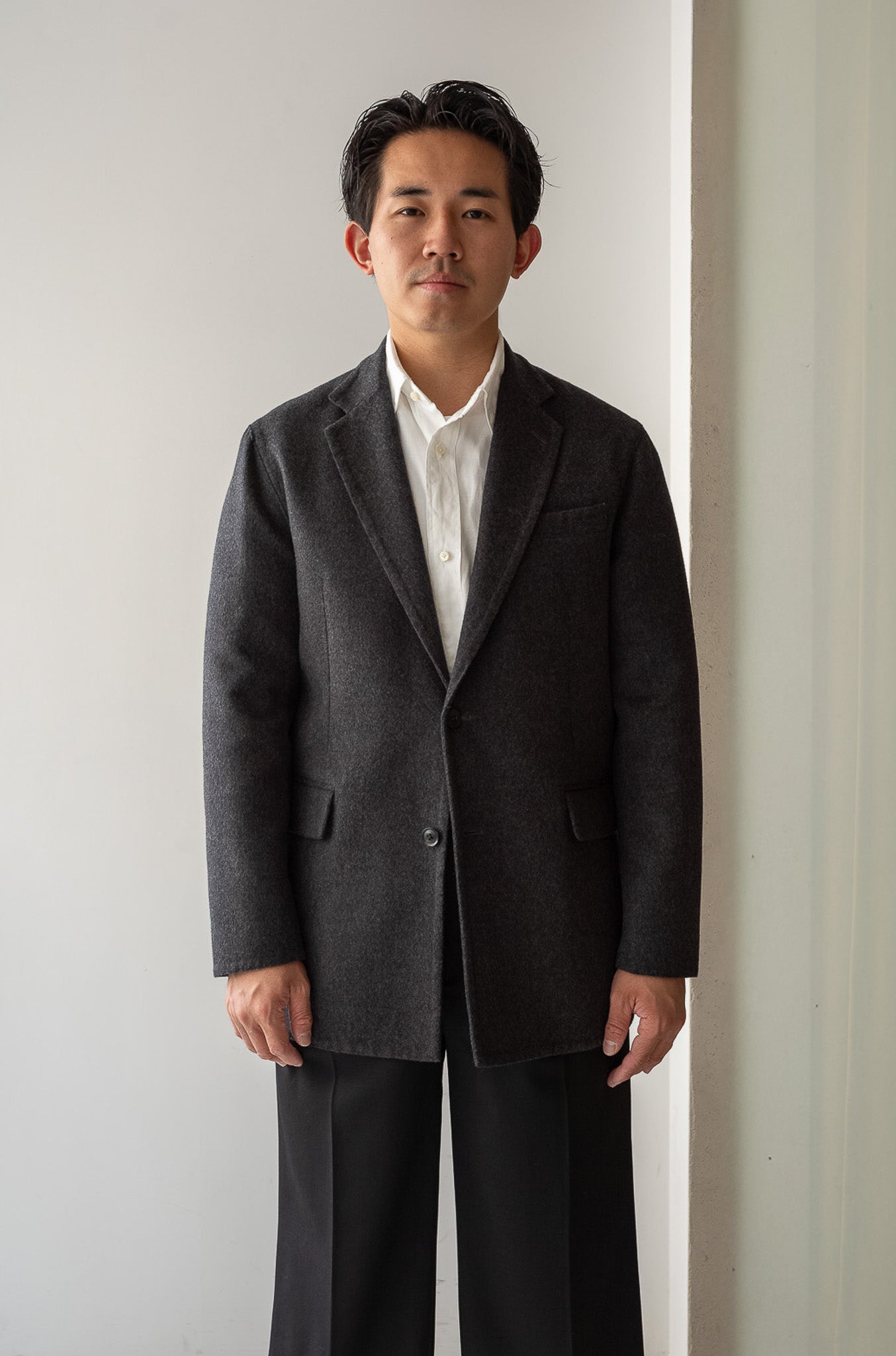Hand Rever Wool Flannel Jacket 〔GRAY〕
