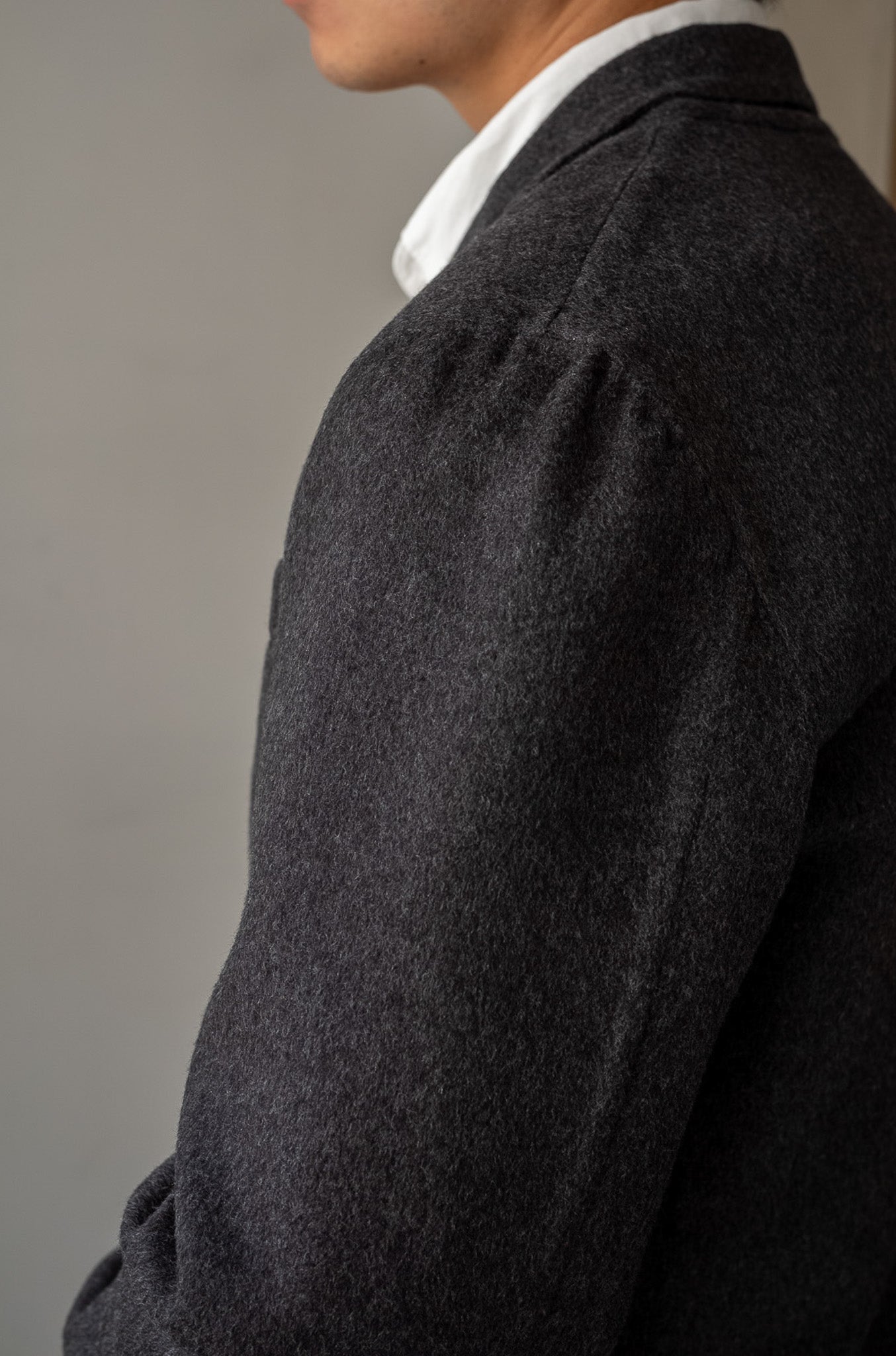 Hand Rever Wool Flannel Jacket 〔GRAY〕
