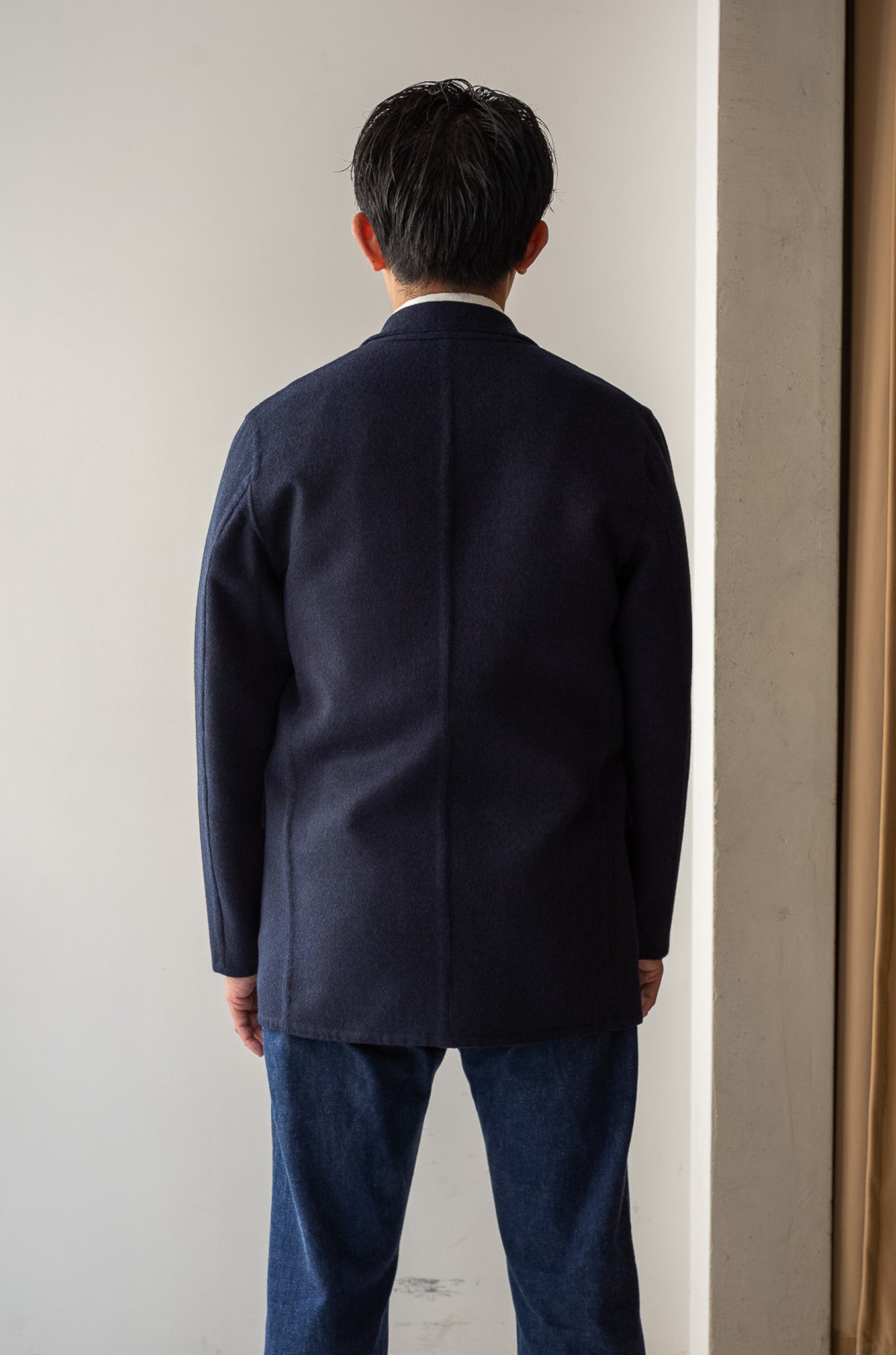Hand Rever Wool Flannel Jacket〔NAVY〕