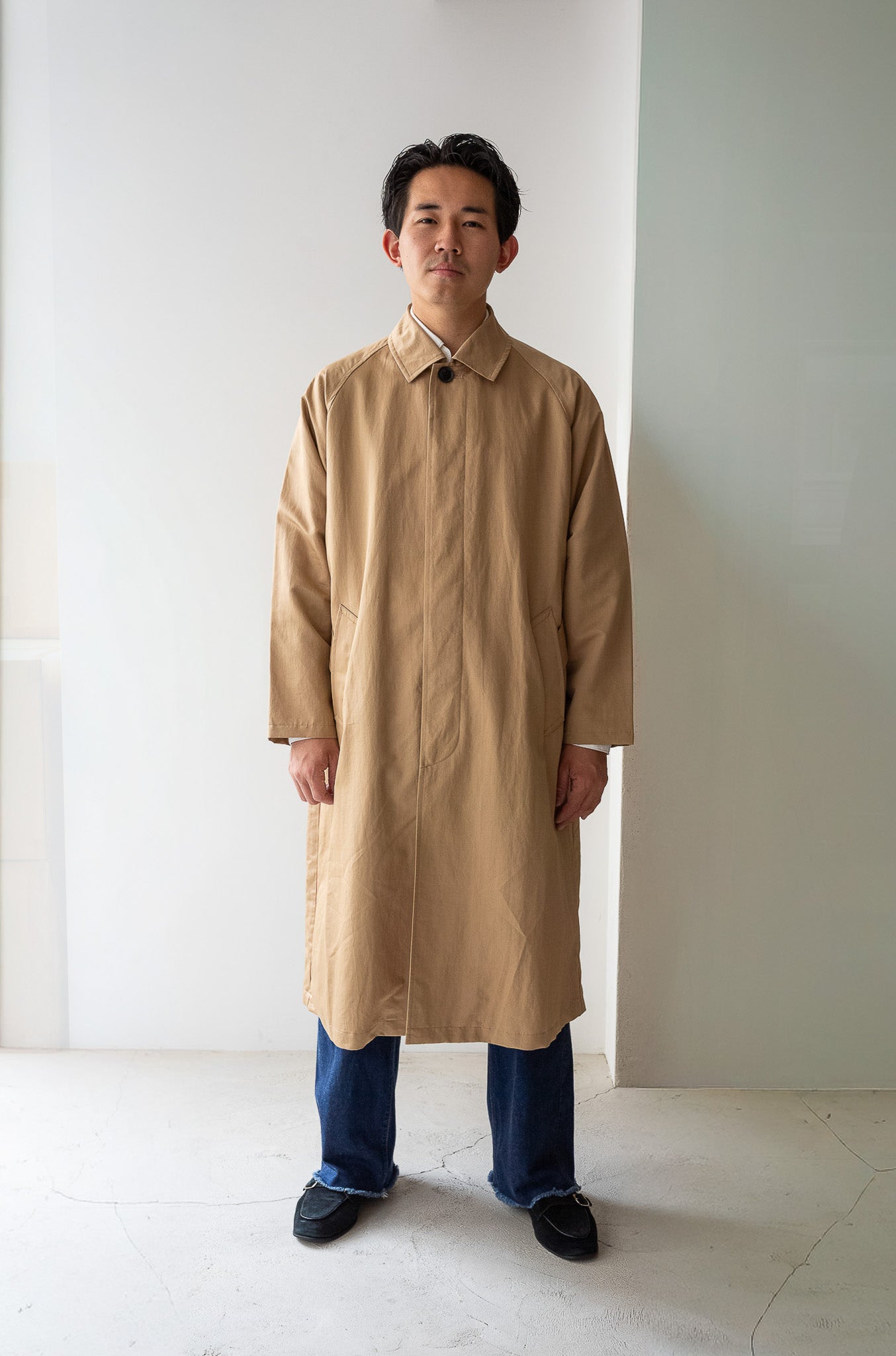 One-Piece Sleeve Balmacaan Coat〔MARON〕