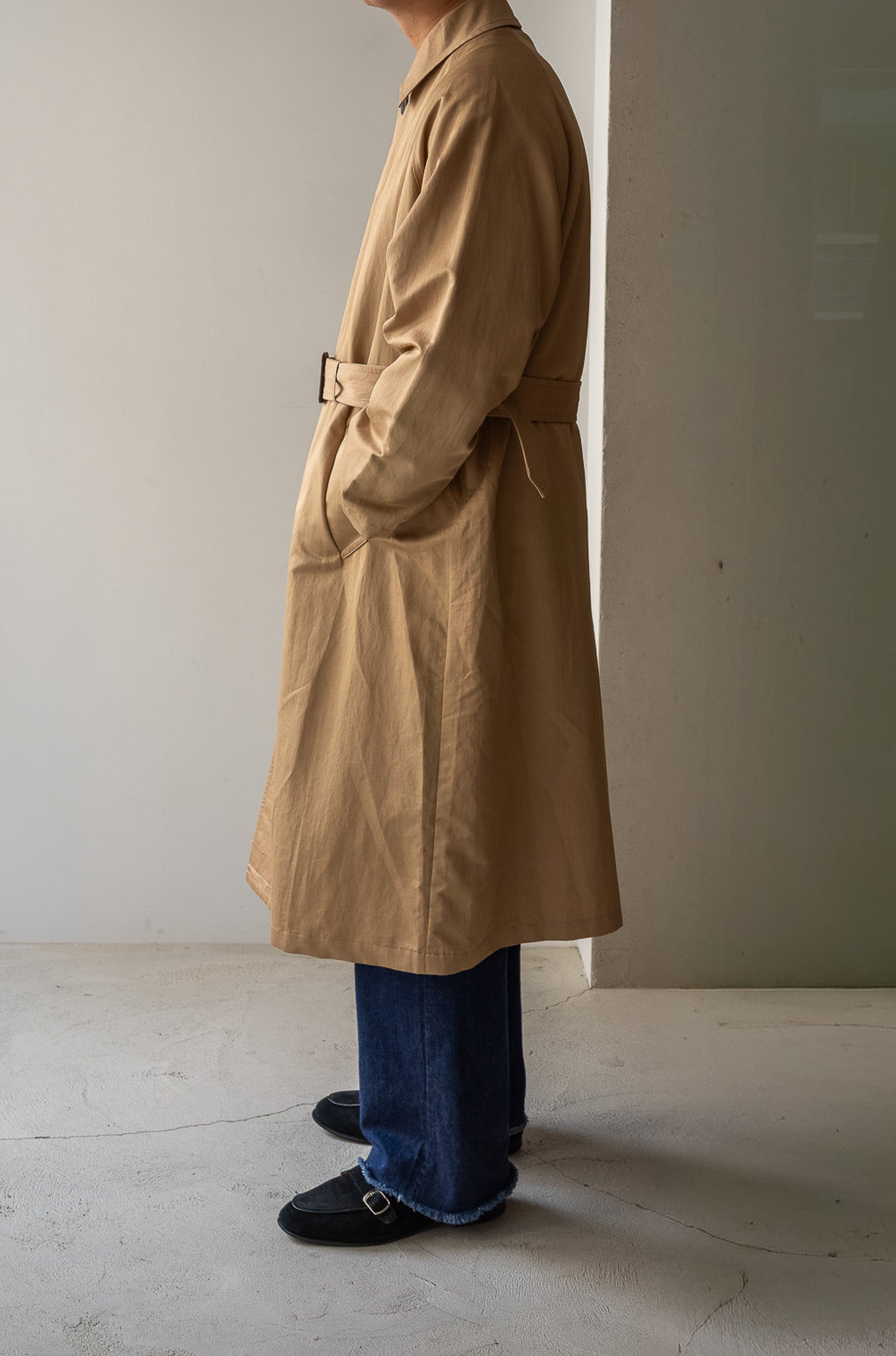One-Piece Sleeve Balmacaan Coat〔MARON〕
