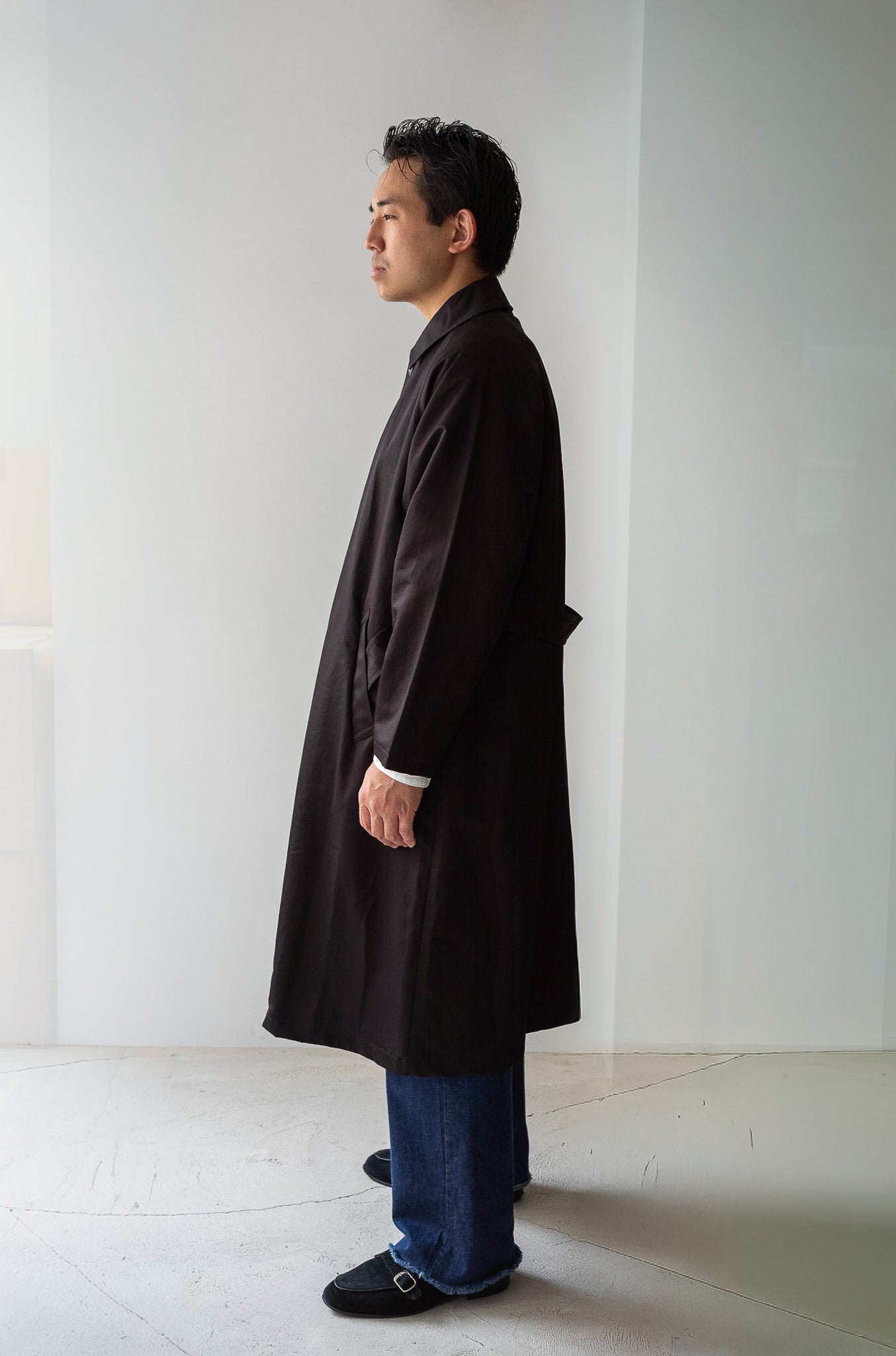 One-Piece Sleeve Balmacaan Coat 〔NOIR〕