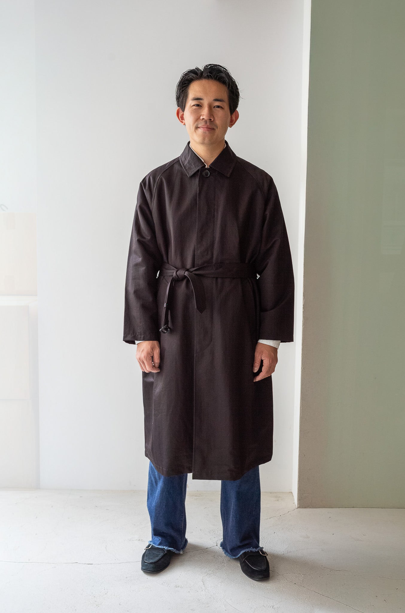 One-Piece Sleeve Balmacaan Coat 〔NOIR〕