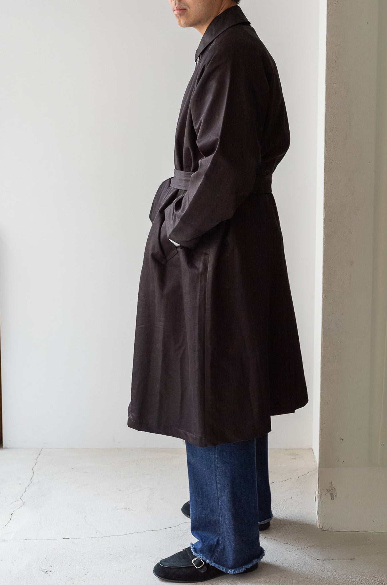 One-Piece Sleeve Balmacaan Coat 〔NOIR〕