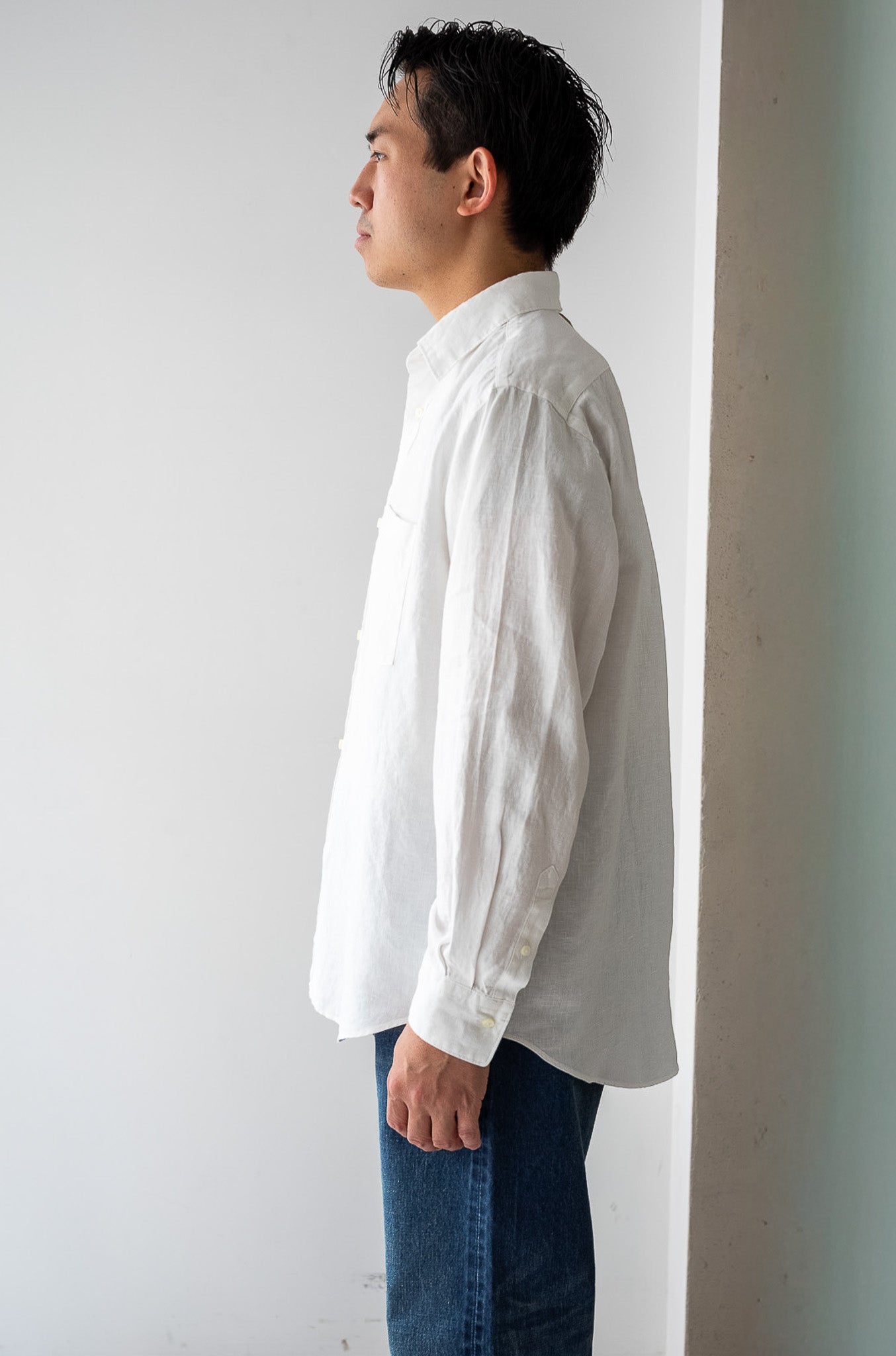 Essential Linen Shirt 〔WHITE〕