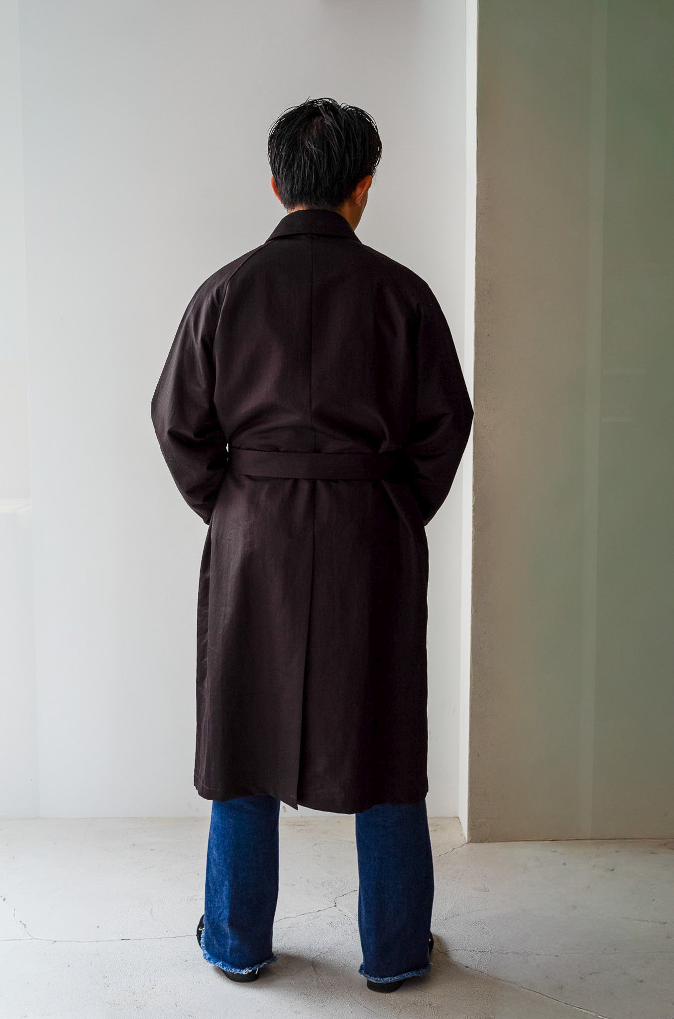One-Piece Sleeve Balmacaan Coat 〔NOIR〕