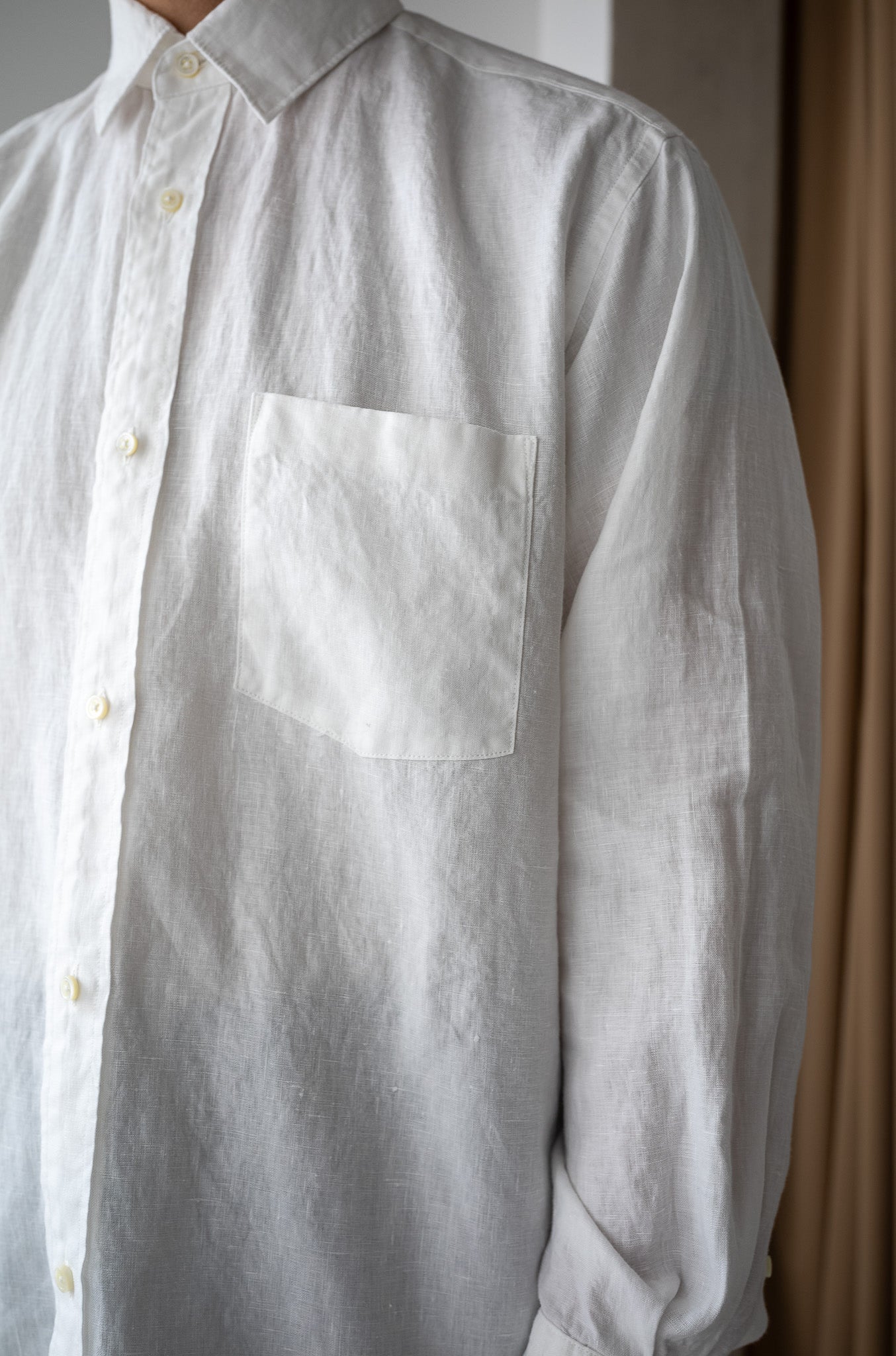 Essential Linen Shirt 〔WHITE〕
