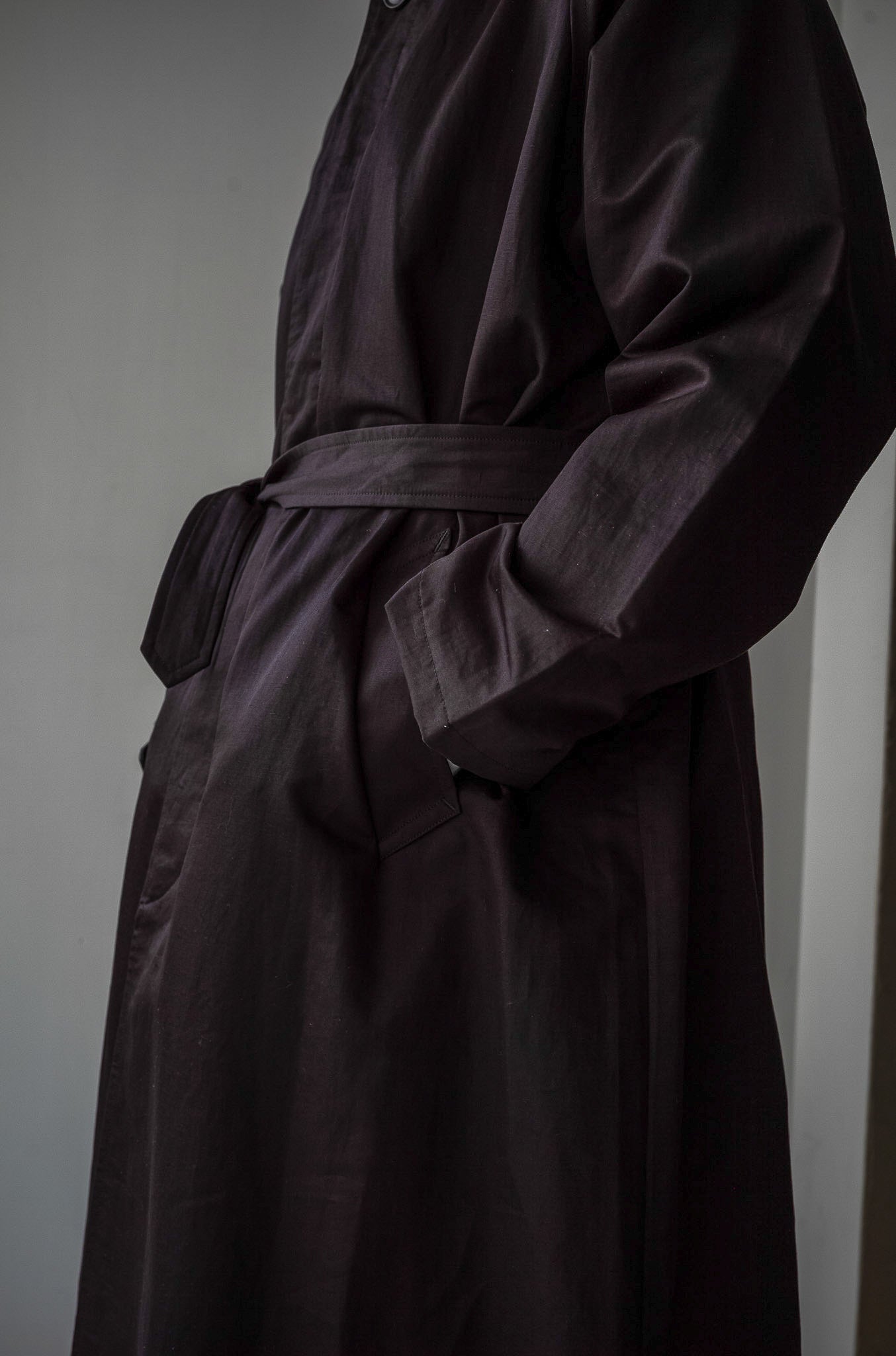 One-Piece Sleeve Balmacaan Coat 〔NOIR〕