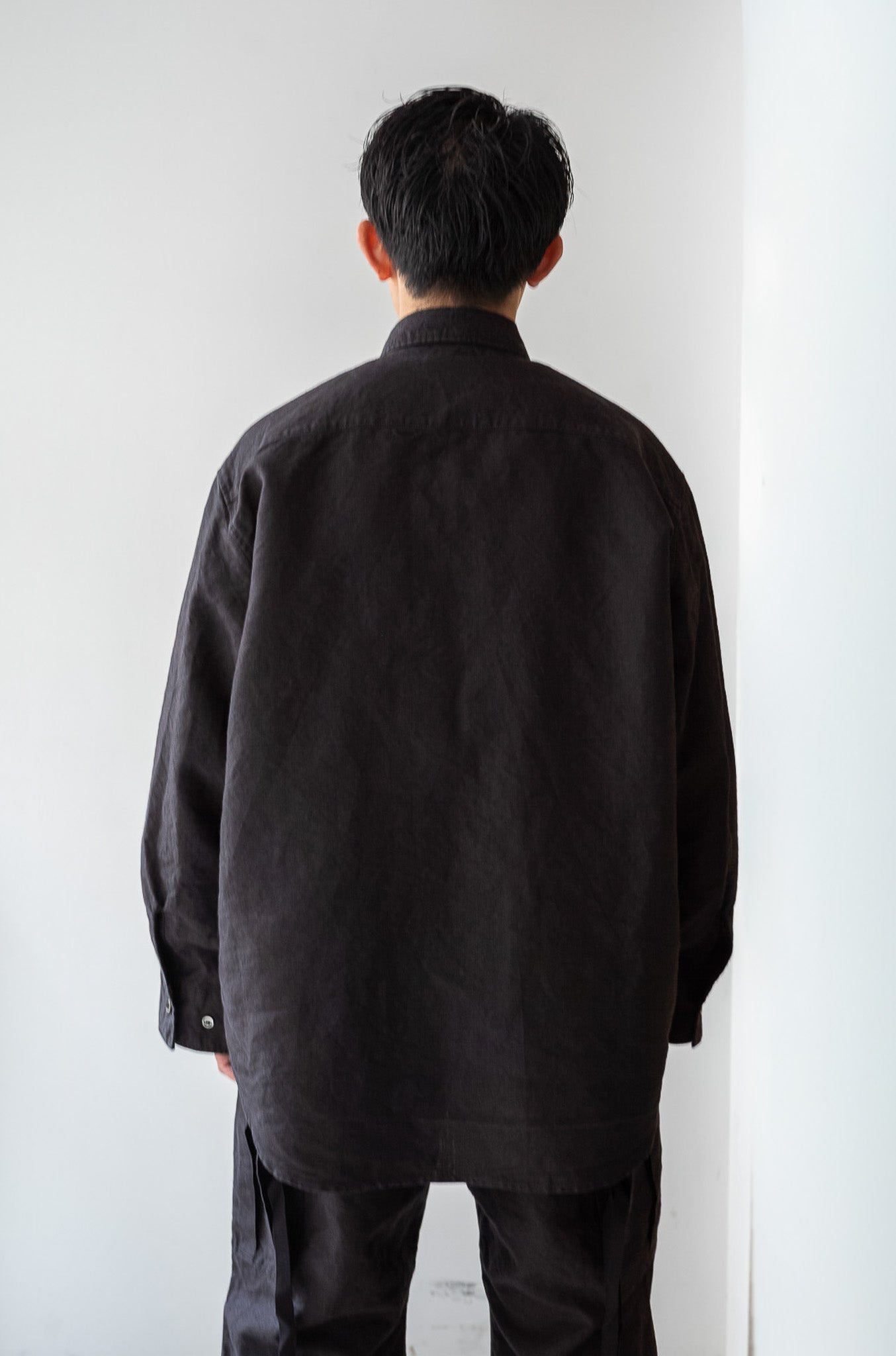 Linen Washi Shirt Blouson 〔BLACK〕