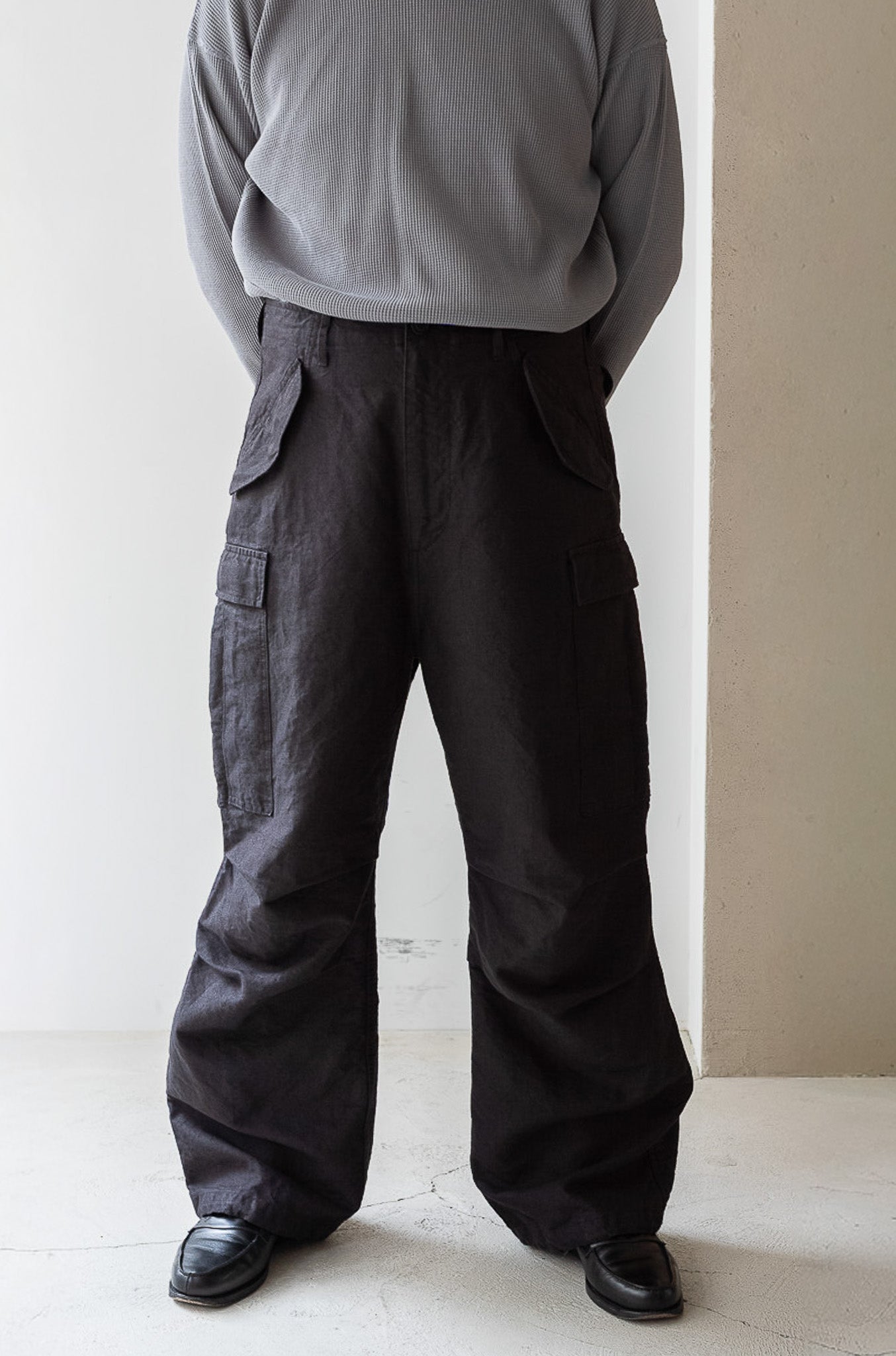 Linen Washi M51 Cargo Pants 〔BLACK〕
