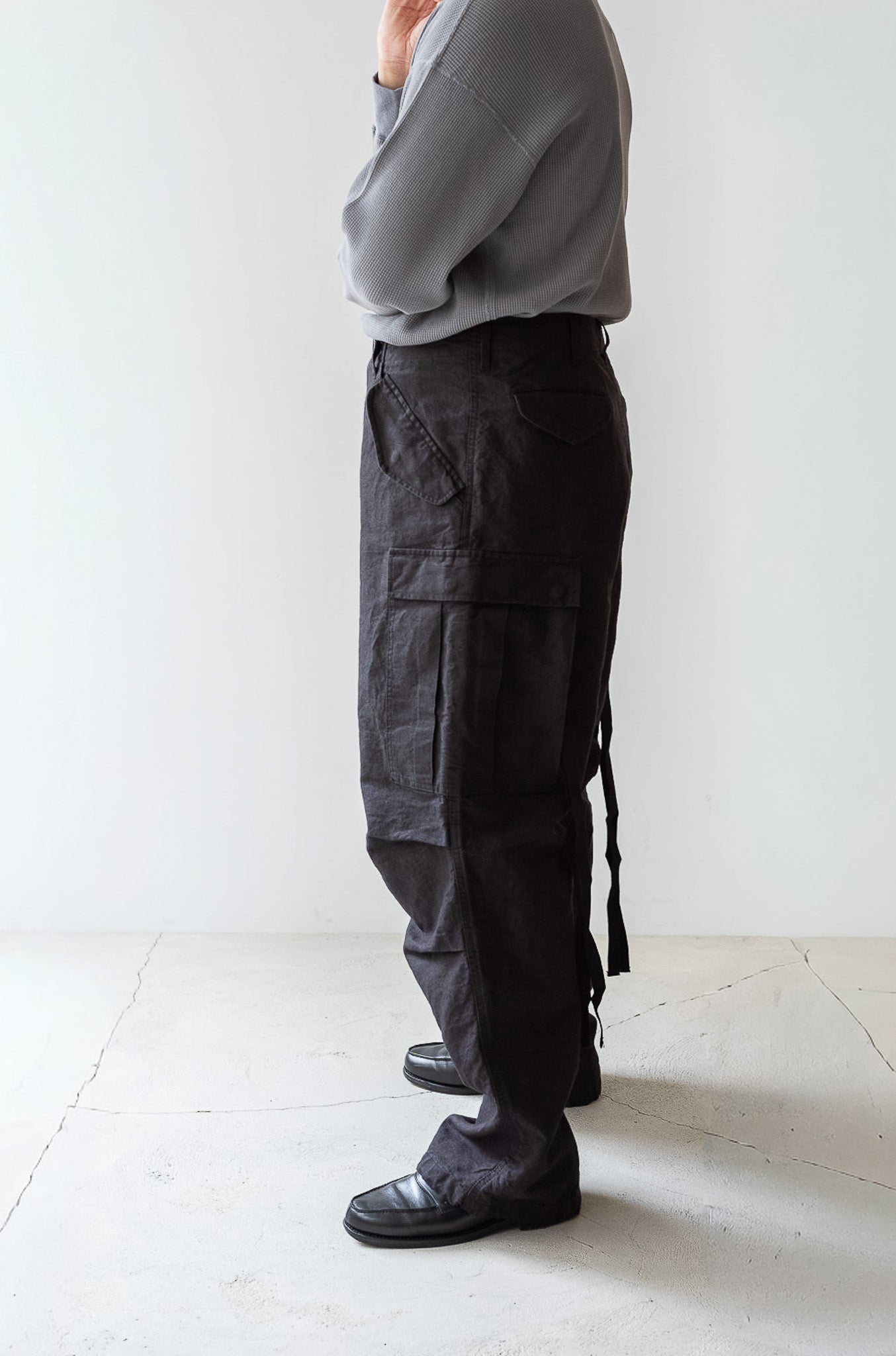 Linen Washi M51 Cargo Pants 〔BLACK〕