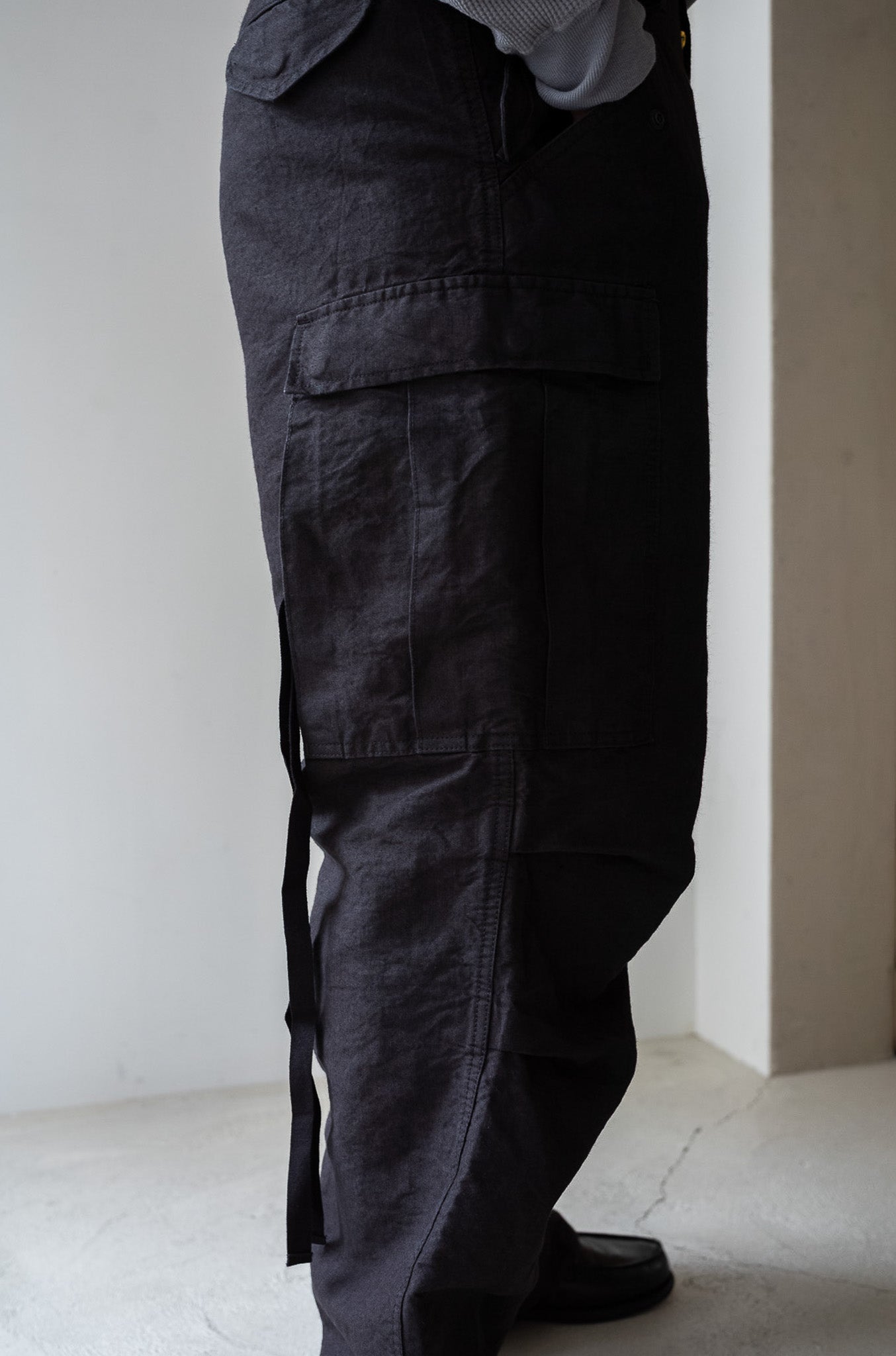 Linen Washi M51 Cargo Pants 〔BLACK〕