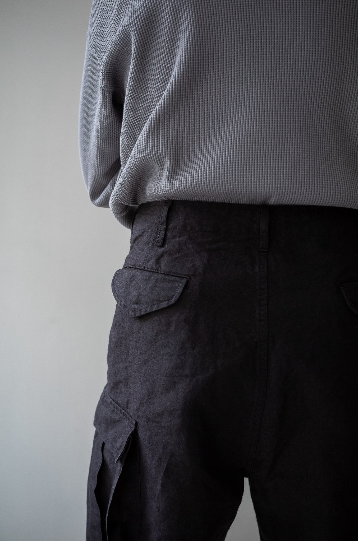 Linen Washi M51 Cargo Pants 〔BLACK〕