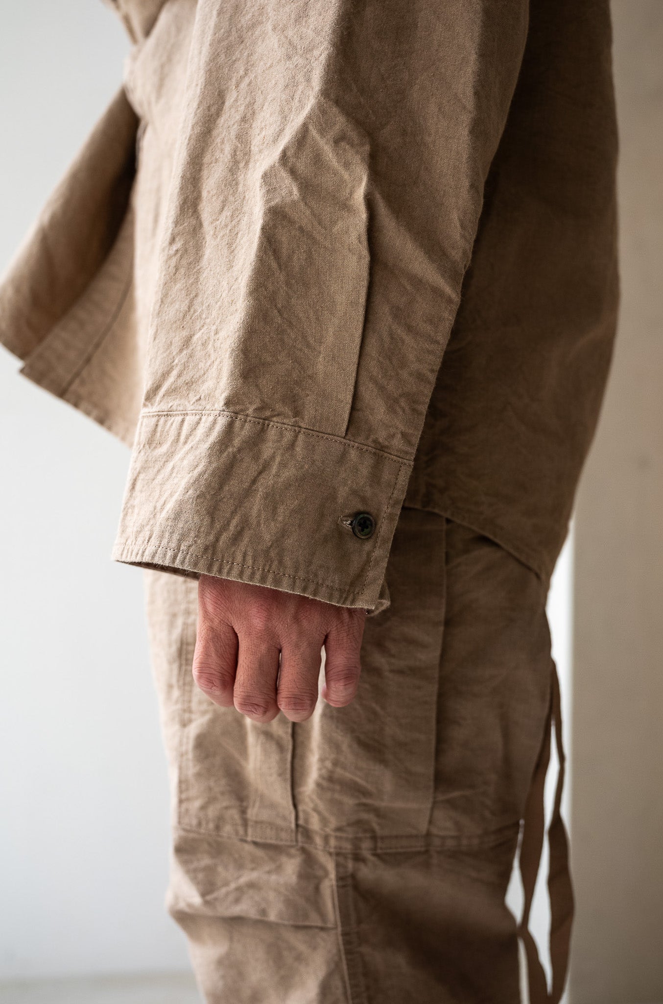 Linen Washi Shirt Blouson 〔TAN〕