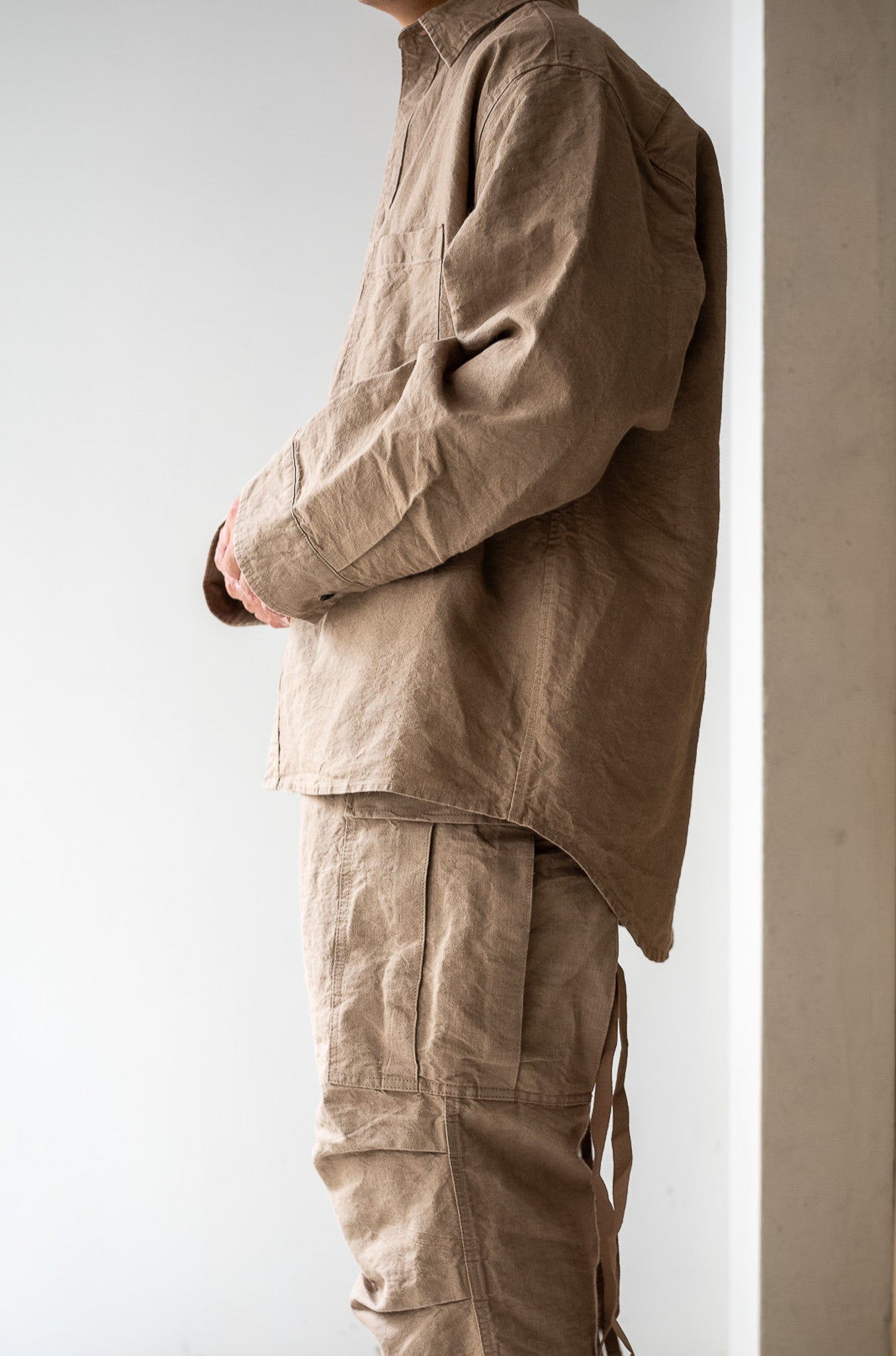 Linen Washi Shirt Blouson 〔TAN〕