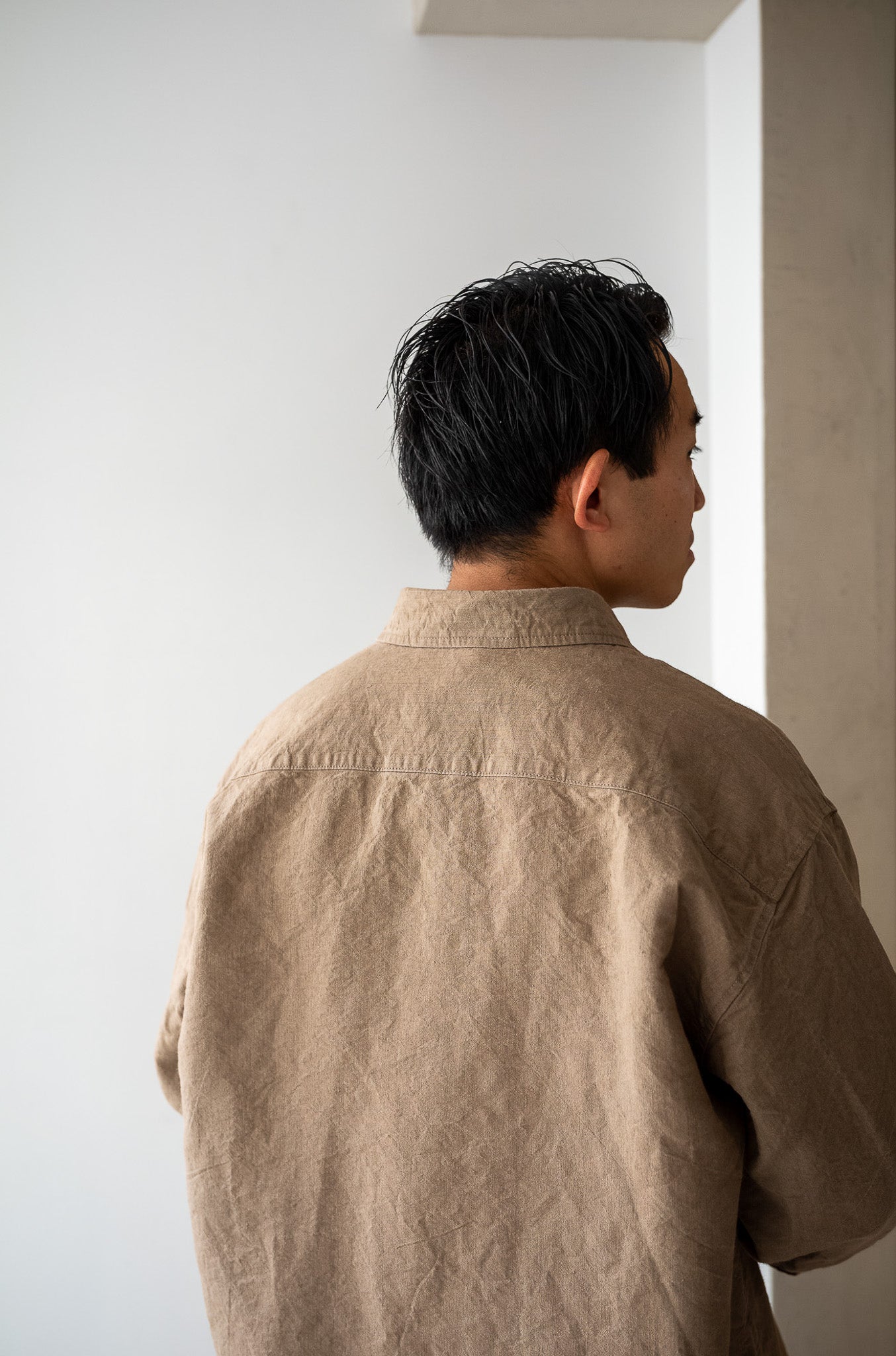 Linen Washi Shirt Blouson 〔TAN〕