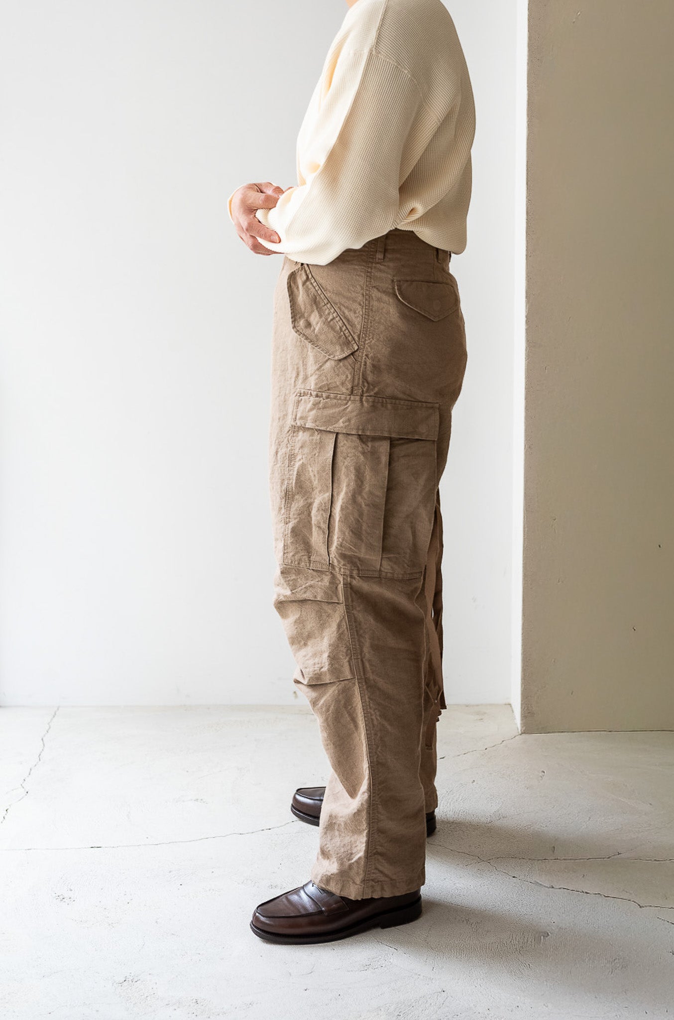 Linen Washi M51 Cargo Pants 〔TAN〕