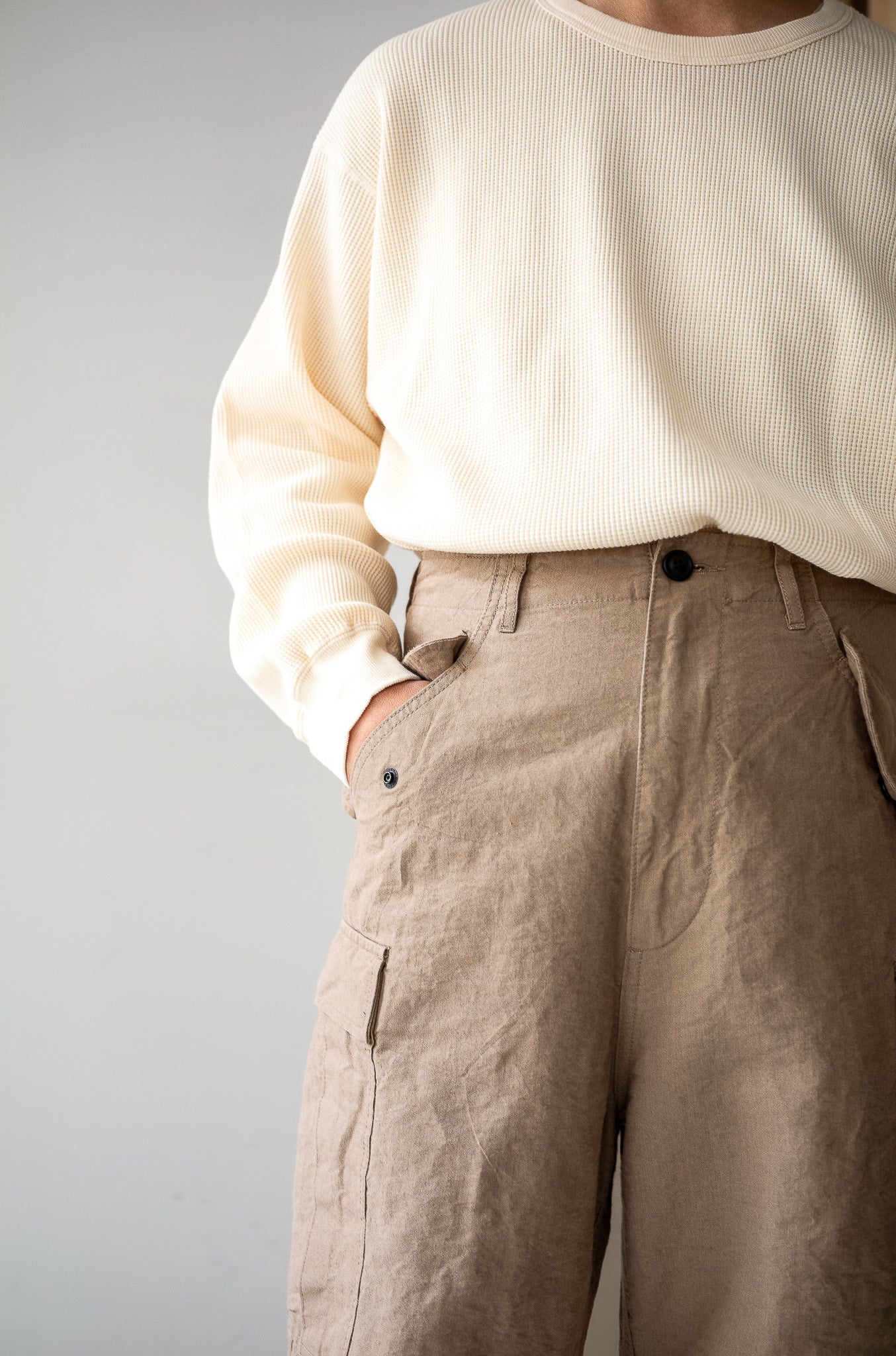 Linen Washi M51 Cargo Pants 〔TAN〕