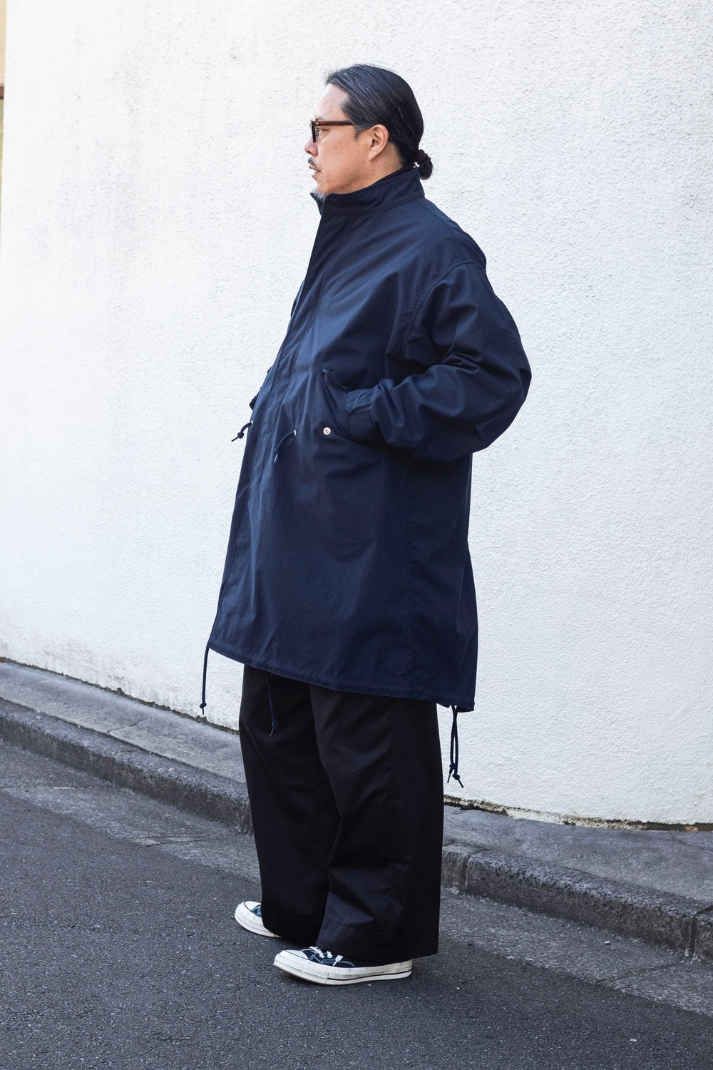 Shrunken Nylon Fish-Tail Coat | cliché