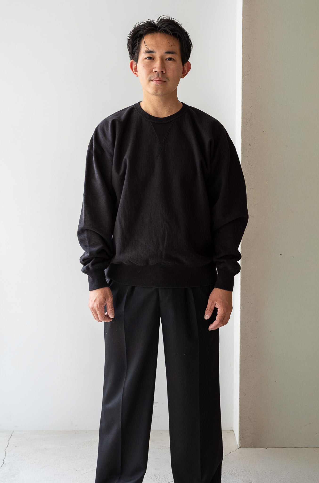 Essential Sweat Pullover 〔FADED BLACK〕
