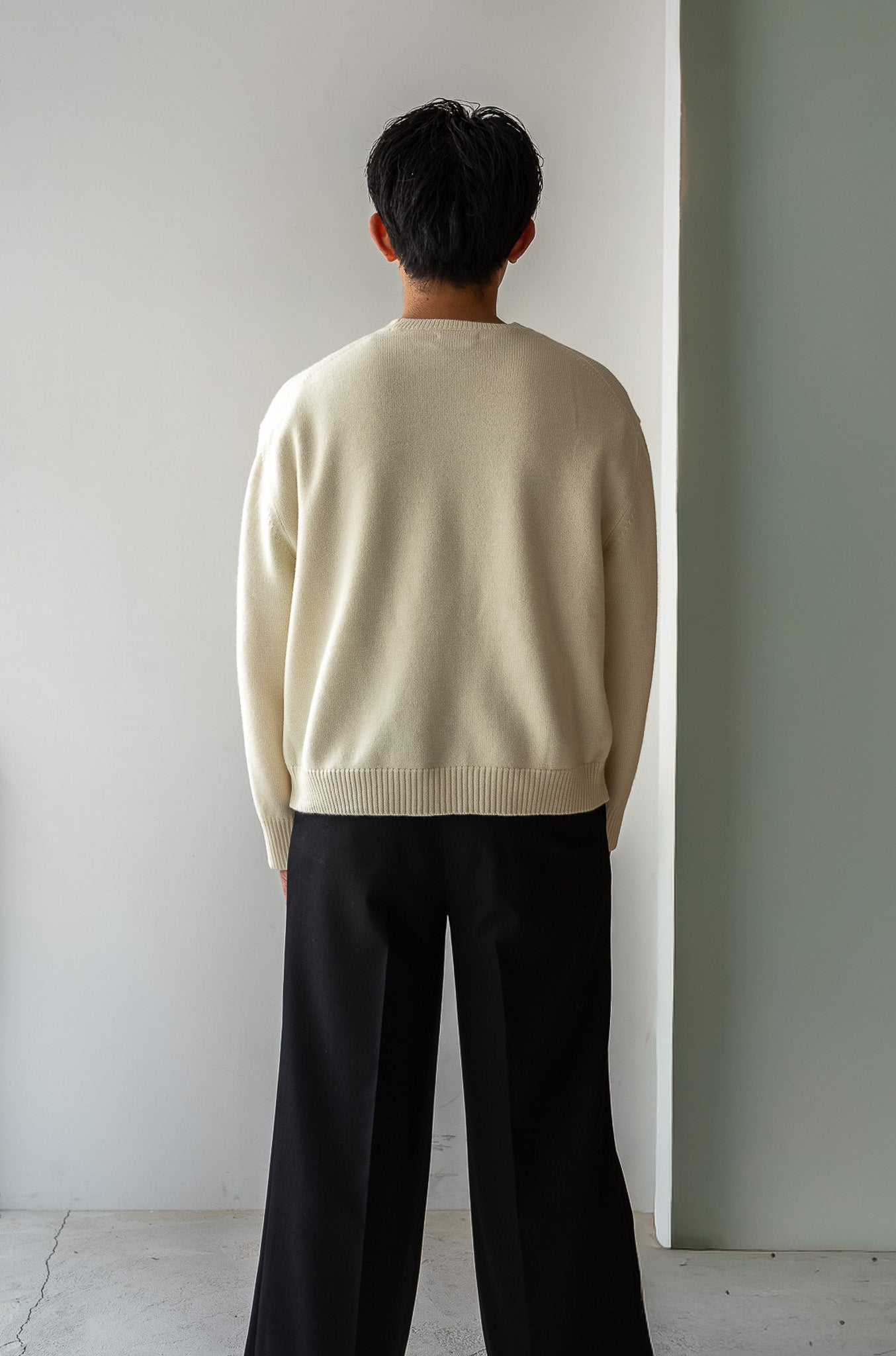 Fine Wool Cashmere Sweater〔MILK〕