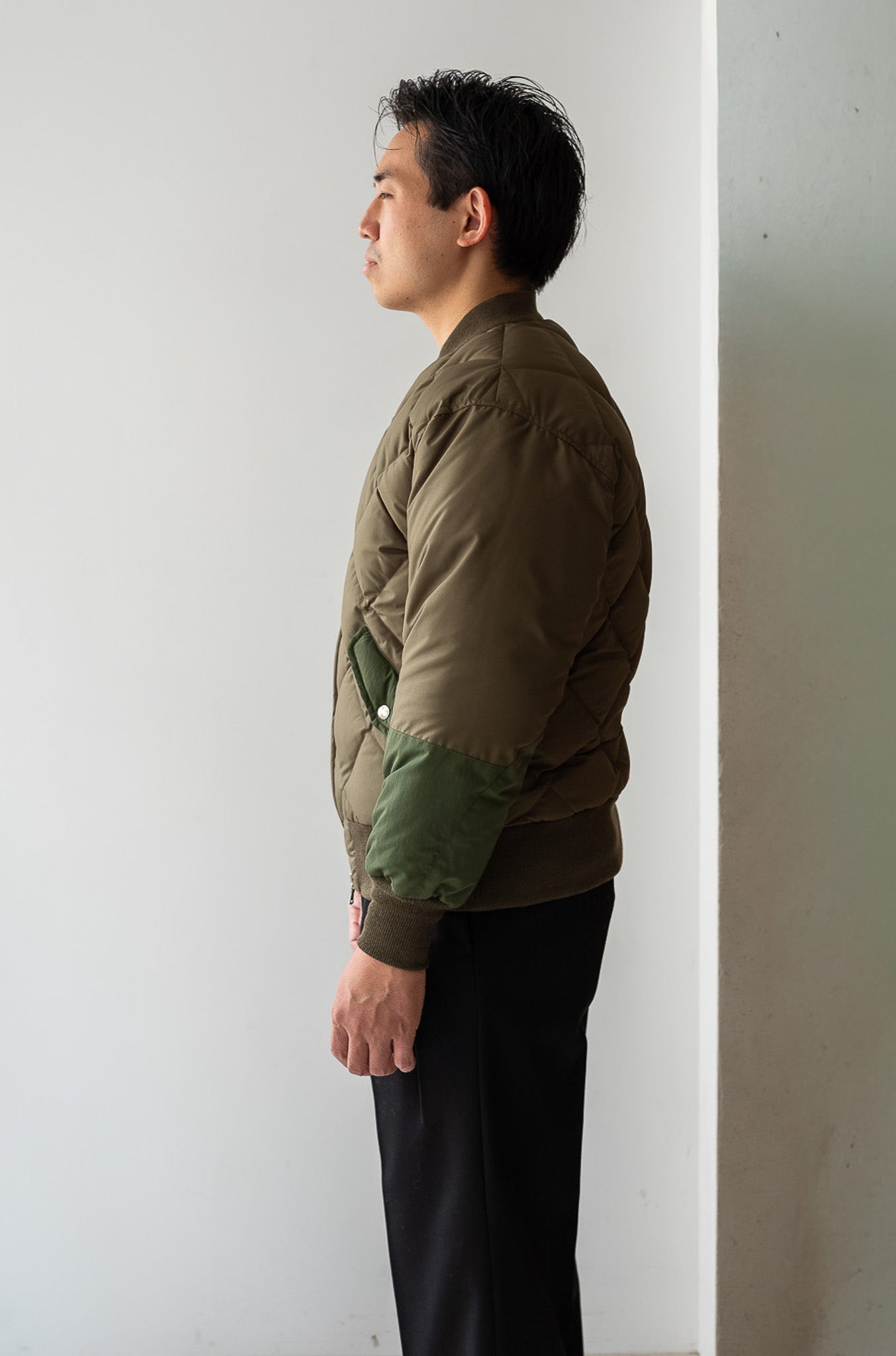 Nylon Quilted Down Jacket〔KHAKI〕