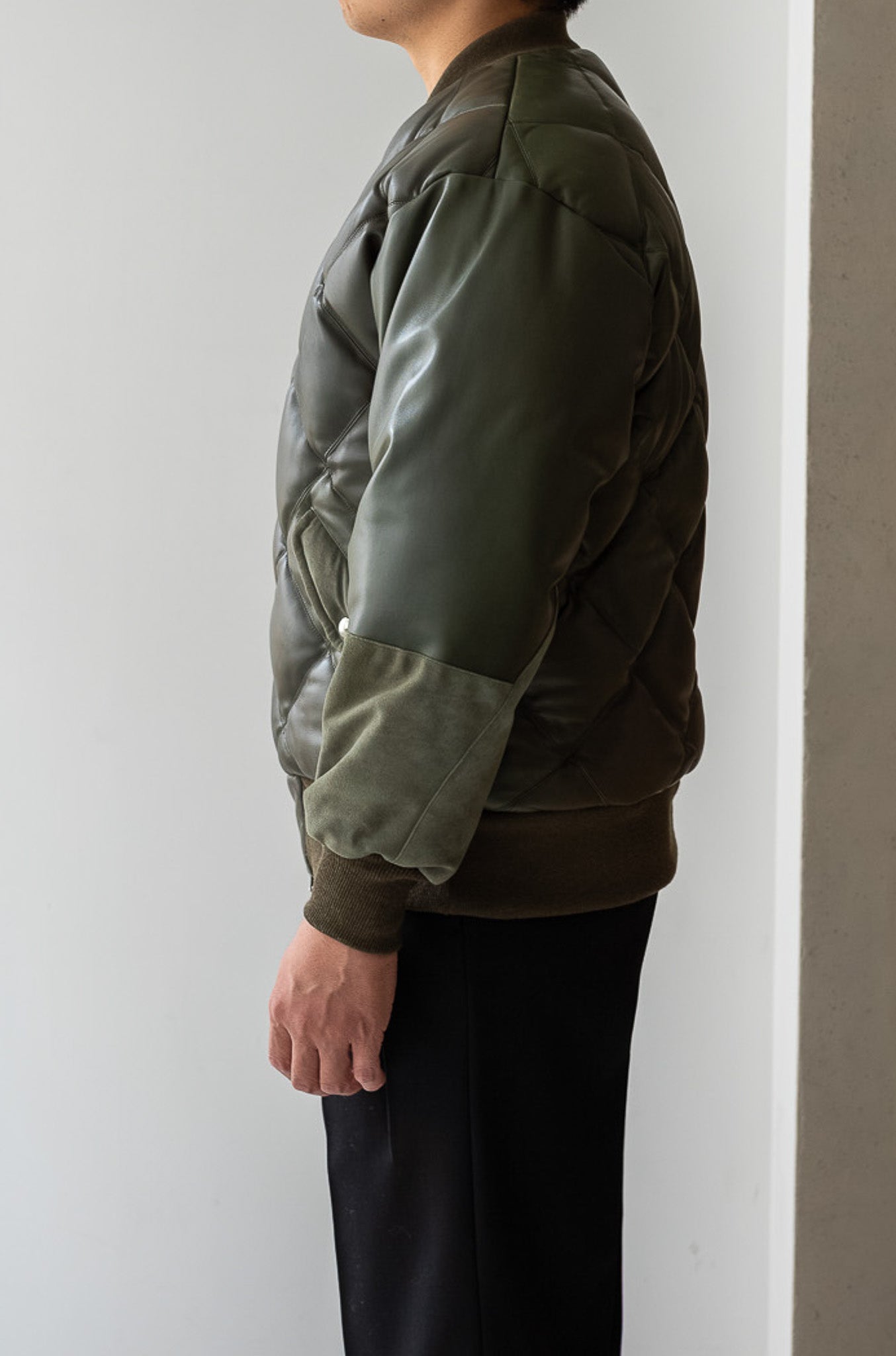 Sheepskin Quilted Down Jacket〔KHAKI〕
