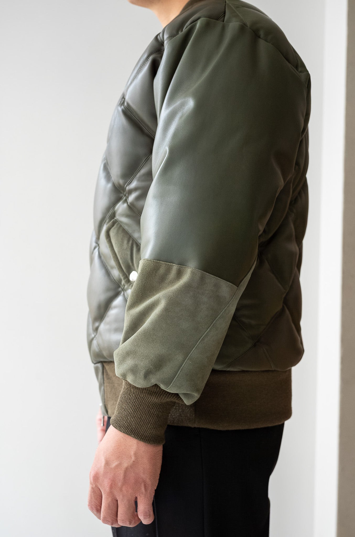 Sheepskin Quilted Down Jacket〔KHAKI〕