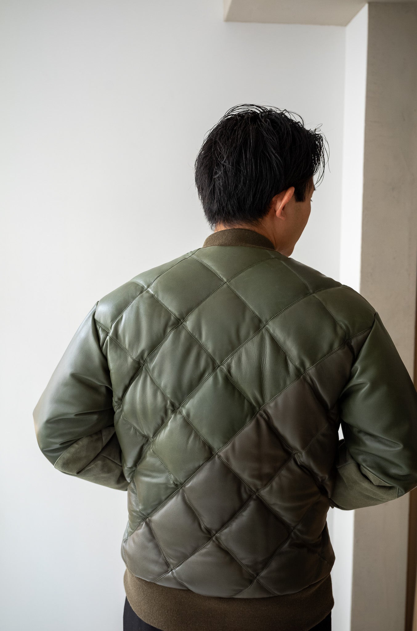 Sheepskin Quilted Down Jacket〔KHAKI〕